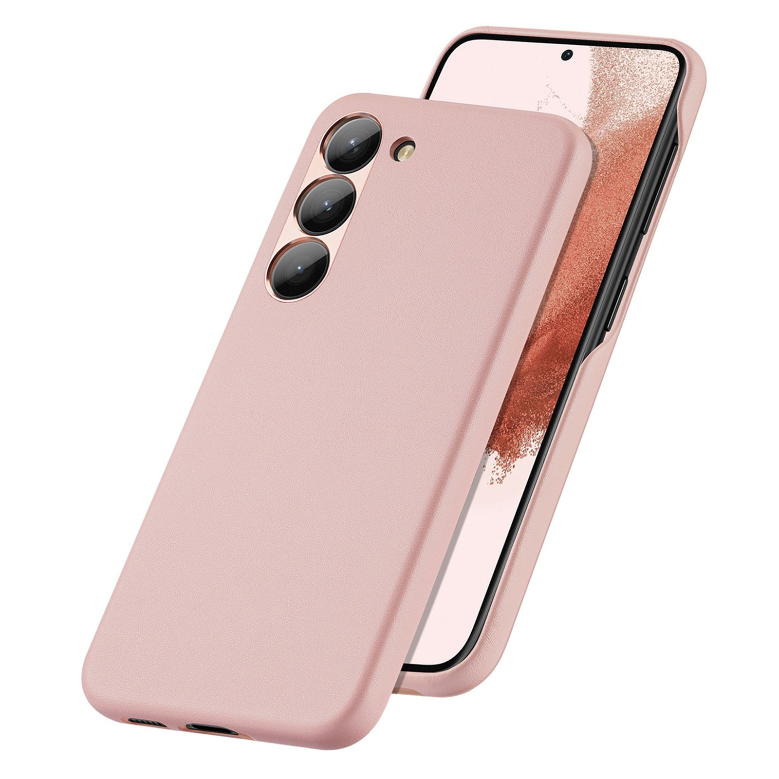 DUX DUCIS For Samsung Galaxy S23 Grit-Series Drop-proof Phone Case PU Leather PC Aluminium Alloy Mobile Phone Back Cover