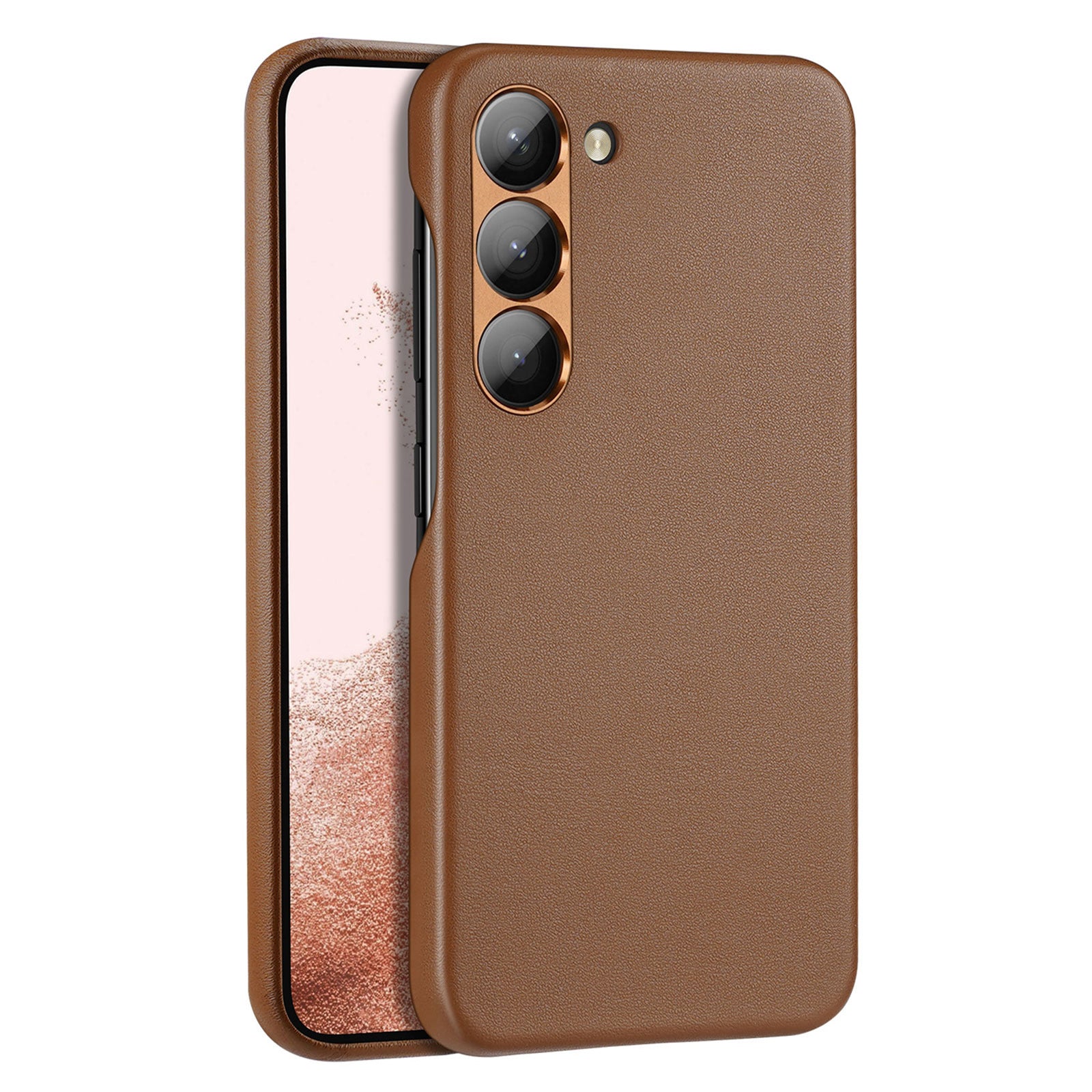 DUX DUCIS For Samsung Galaxy S23 Grit-Series Drop-proof Phone Case PU Leather PC Aluminium Alloy Mobile Phone Back Cover