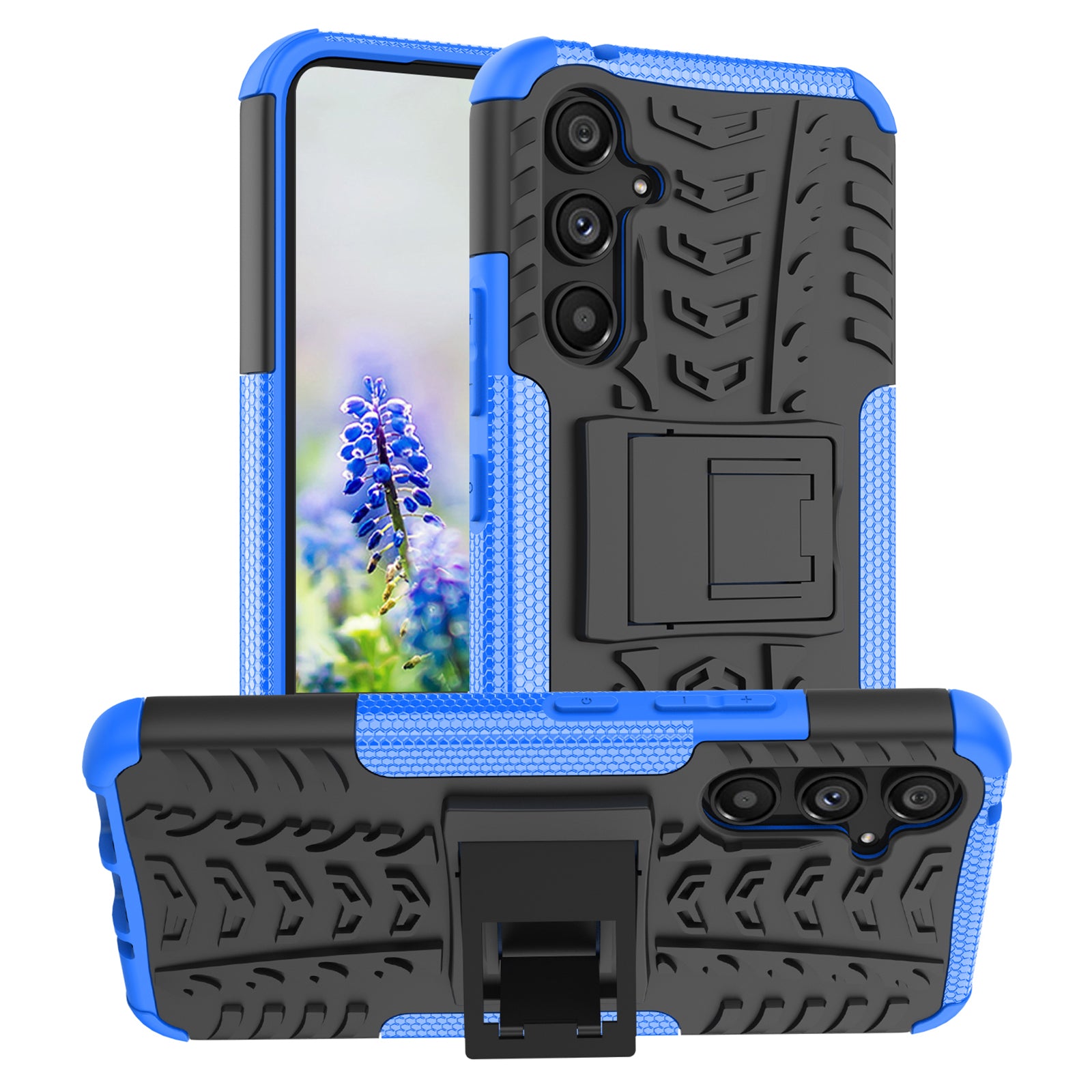 Ochranné pouzdro na telefon pro Samsung Galaxy A54 5G Cool Tire Texture Kickstand Soft TPU Hard PC Kryt telefonu odolný proti poškrábání