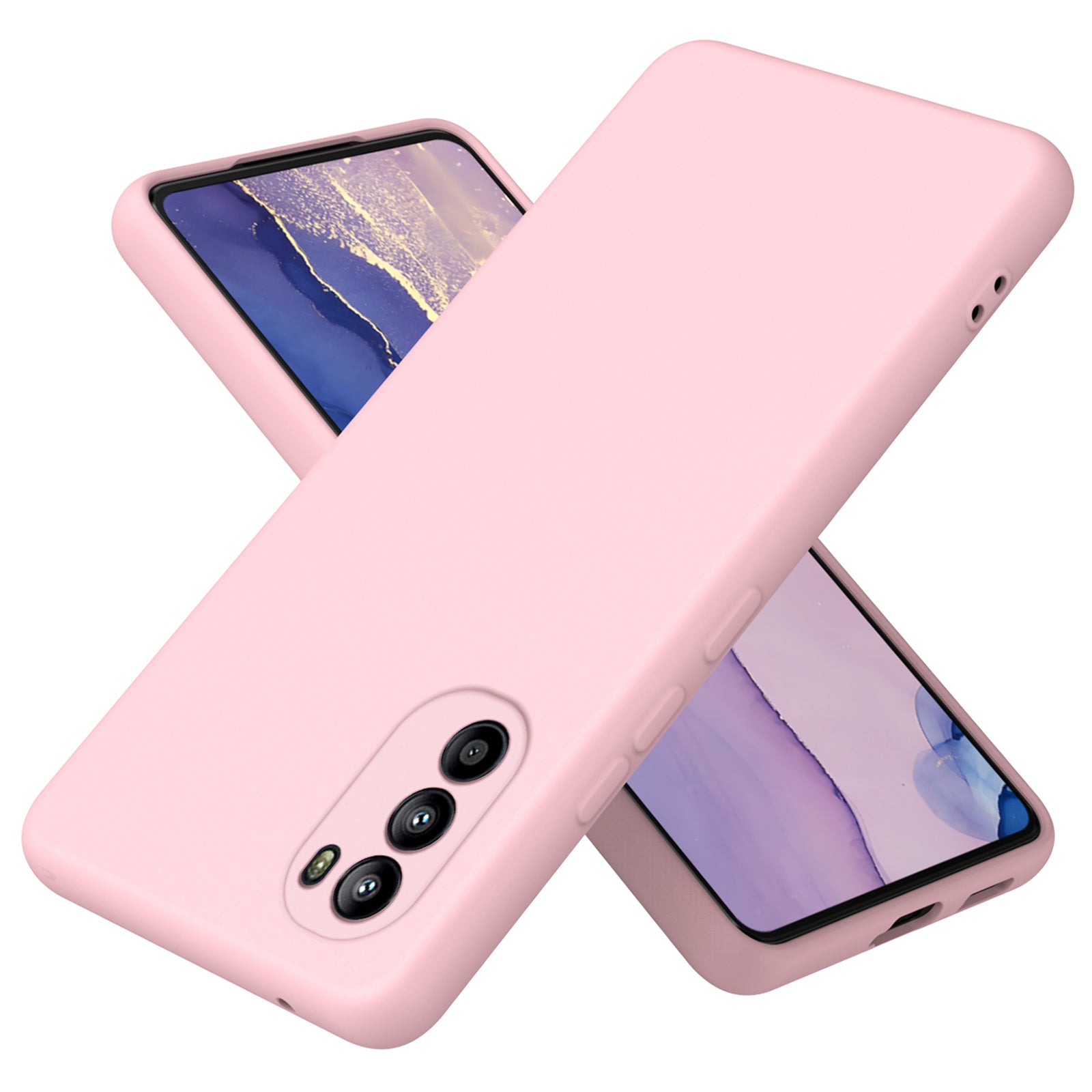 Til Motorola Moto G82 5G G52 4G Moto G71s 5G Gummibelagt 2,2 mm tykkelse telefonetui Fiberforing Pude Blødt TPU bagbetræk