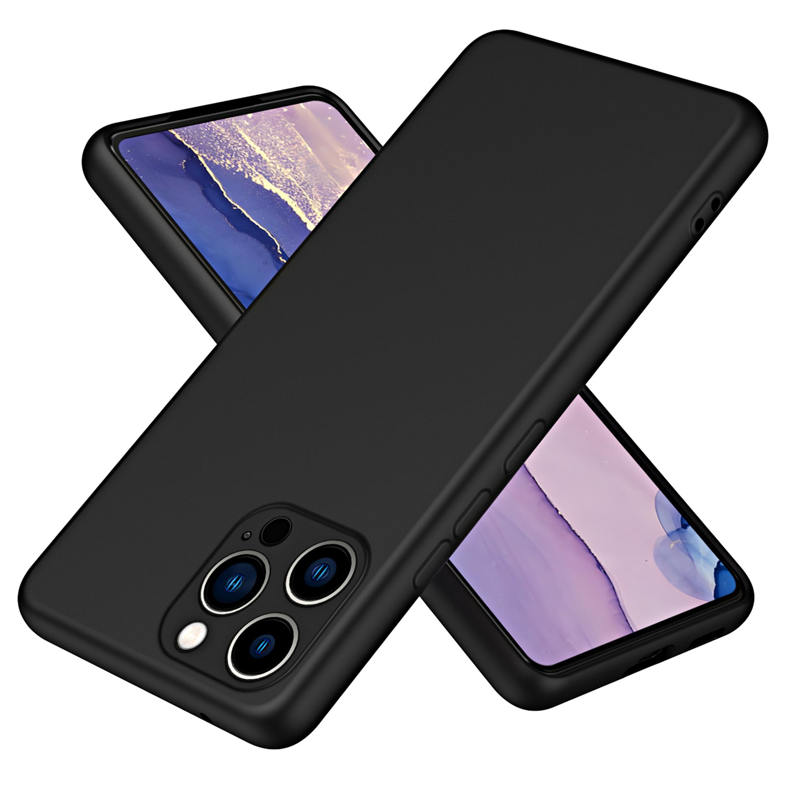 For iPhone 12 Pro Max 6.7 inch 2.2mm Thickness Anti-fingerprint Phone Case with Fiber Lining Cushion Rubberized TPU Phone Back Cover
