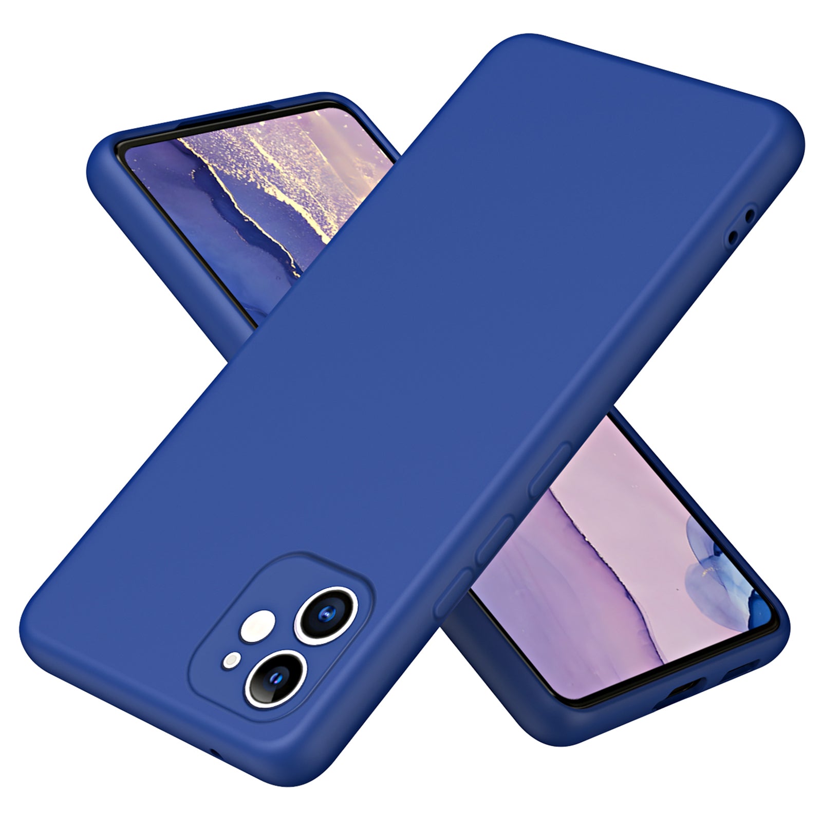 For iPhone 12 6.1 inch Rubberized TPU 2.2mm Thickness Anti-fall Phone Back Cover Smartphone Case with Fiber Lining Cushion