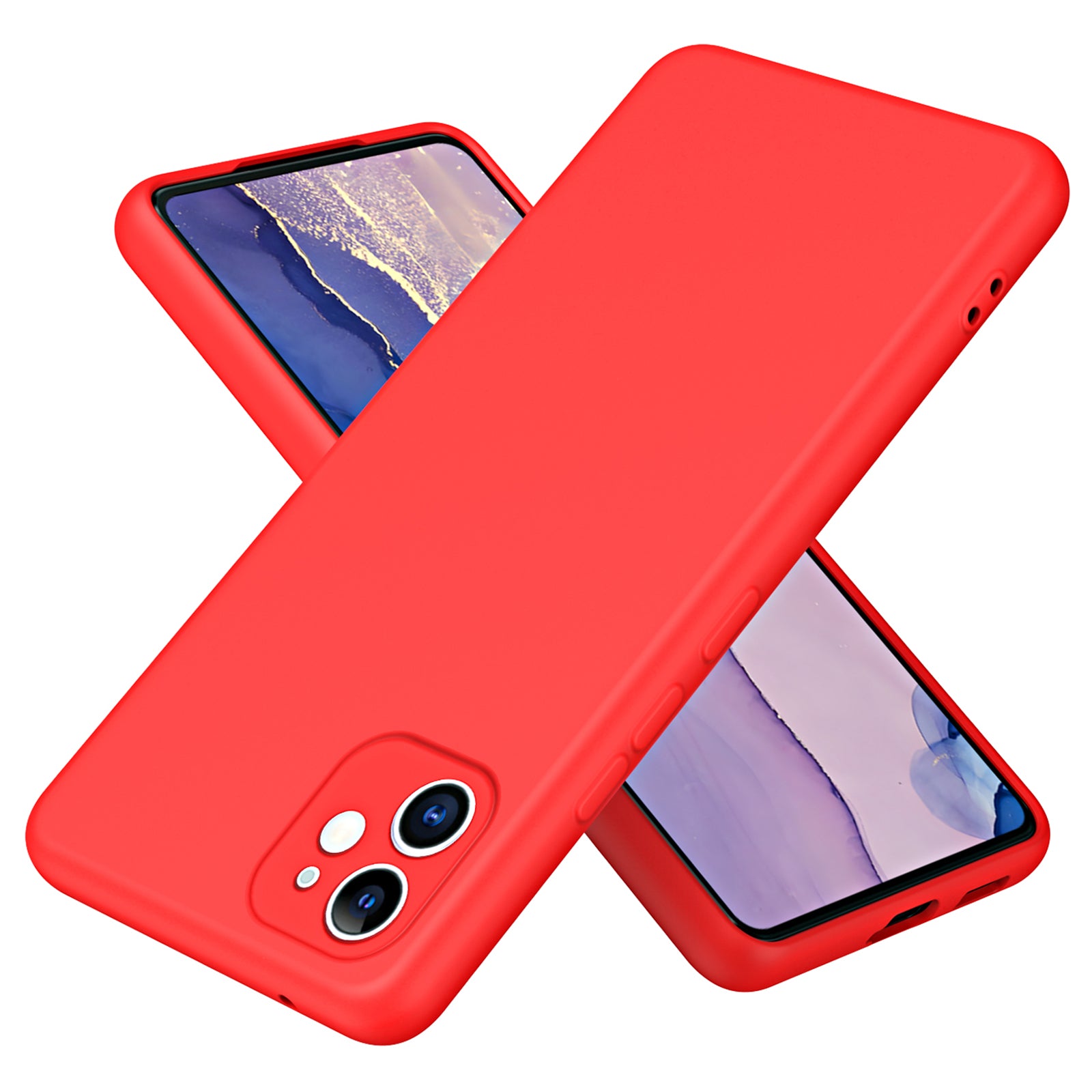 For iPhone 12 6.1 inch Rubberized TPU 2.2mm Thickness Anti-fall Phone Back Cover Smartphone Case with Fiber Lining Cushion