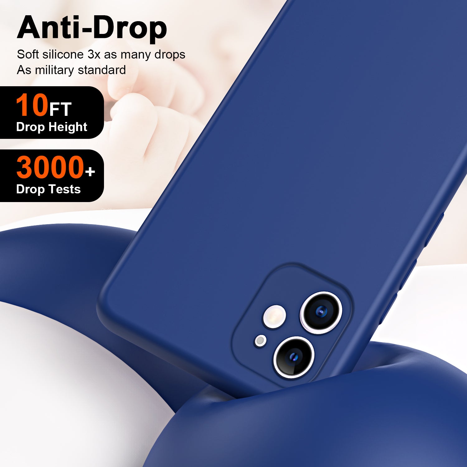 Non-slip Protective Phone Back Cover For iPhone 11 6.1 inch Rubberized Soft TPU 2.2mm Thickness Phone Case with Fiber Lining Cushion