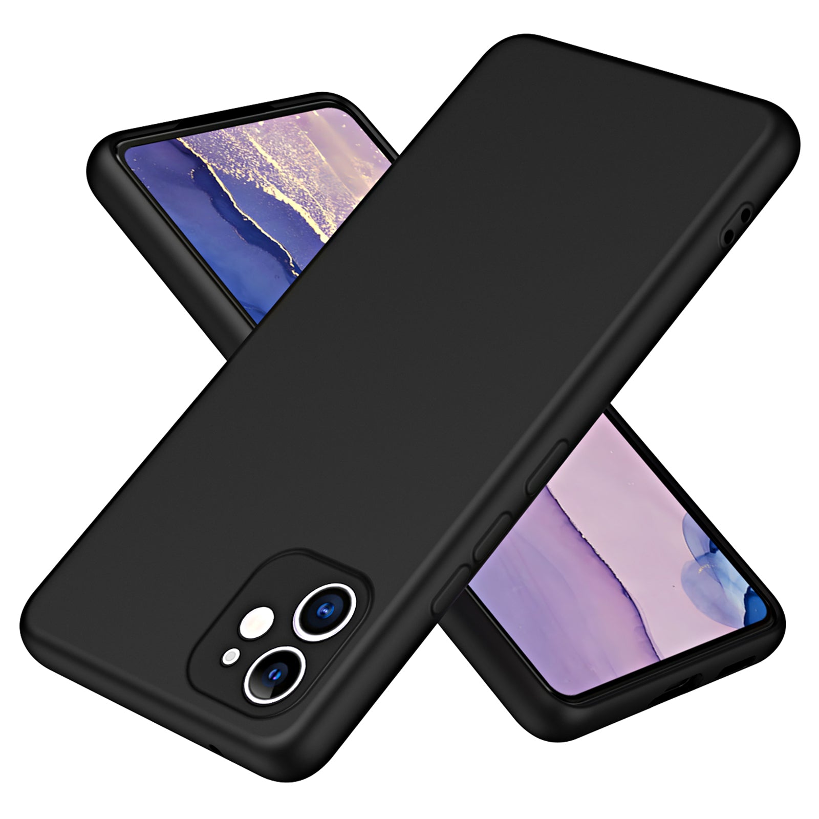 Non-slip Protective Phone Back Cover For iPhone 11 6.1 inch Rubberized Soft TPU 2.2mm Thickness Phone Case with Fiber Lining Cushion