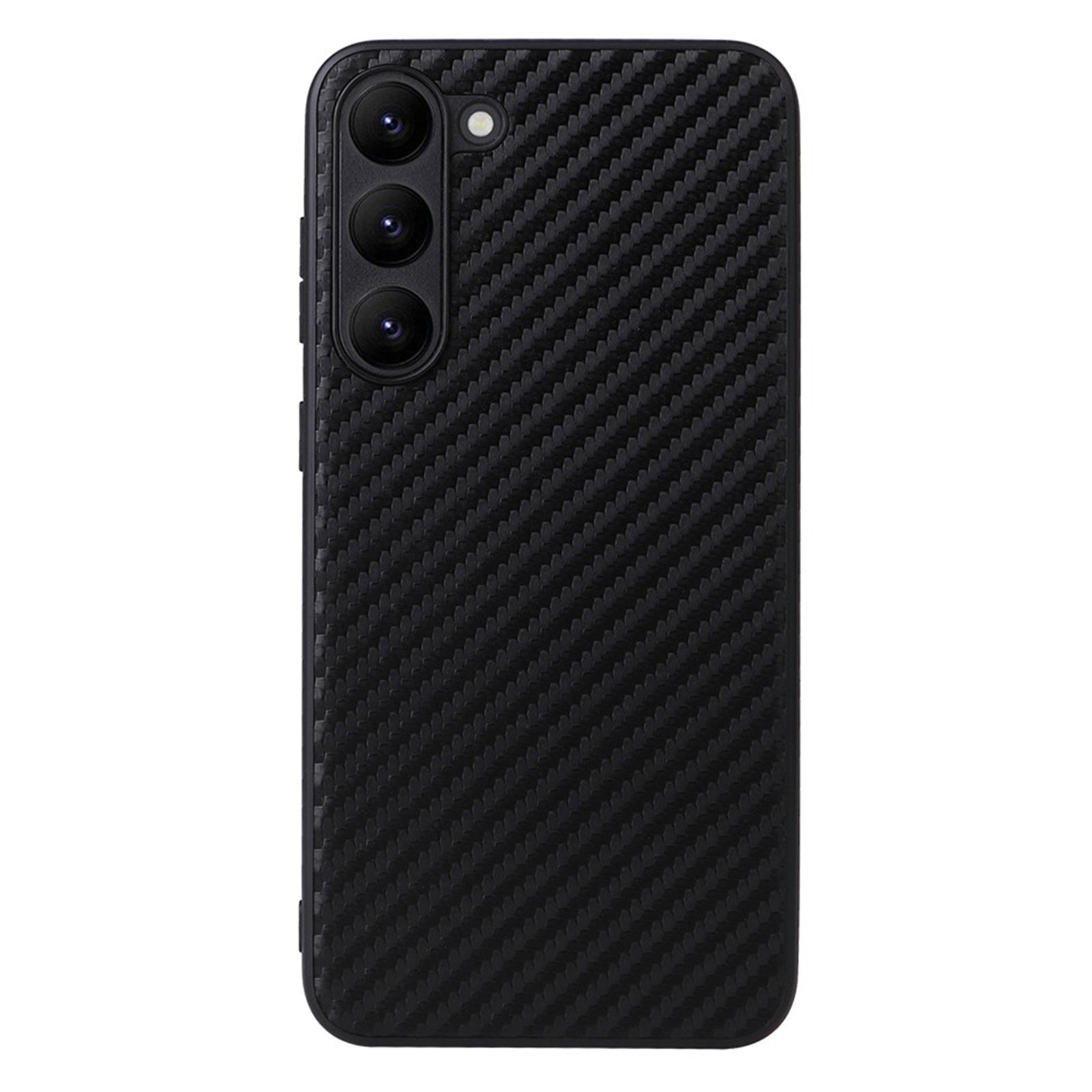 For Samsung Galaxy S23 Textured PU Leather Hybrid Phone Case Soft TPU Hard PC Anti-Scratch Lining Shockproof Cover