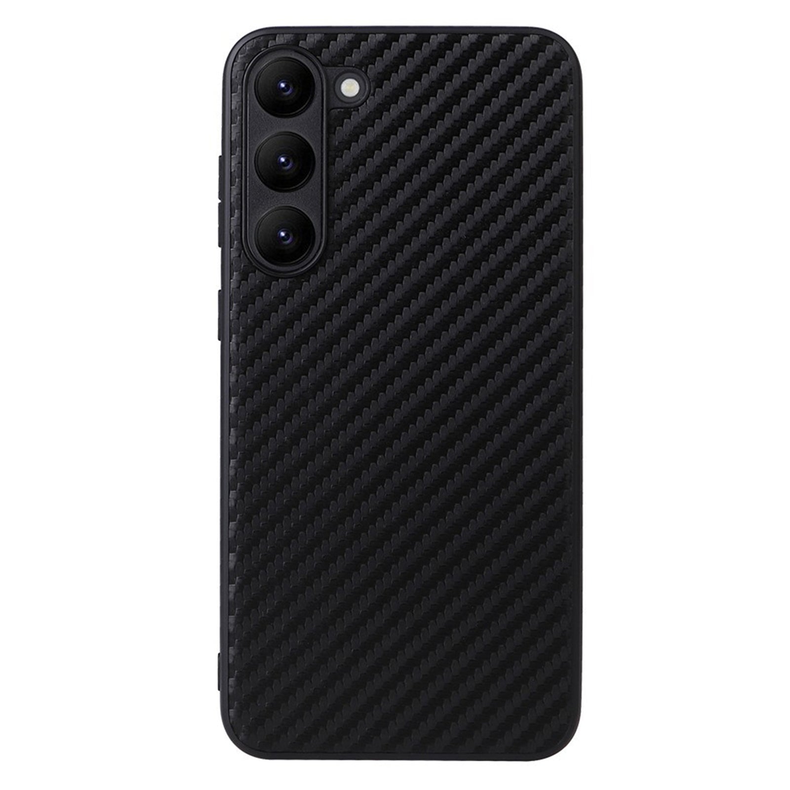For Samsung Galaxy S23 Textured PU Leather Hybrid Slim Case Soft TPU Hard PC Protective Phone COVER with Ultra Fibrillar Lining