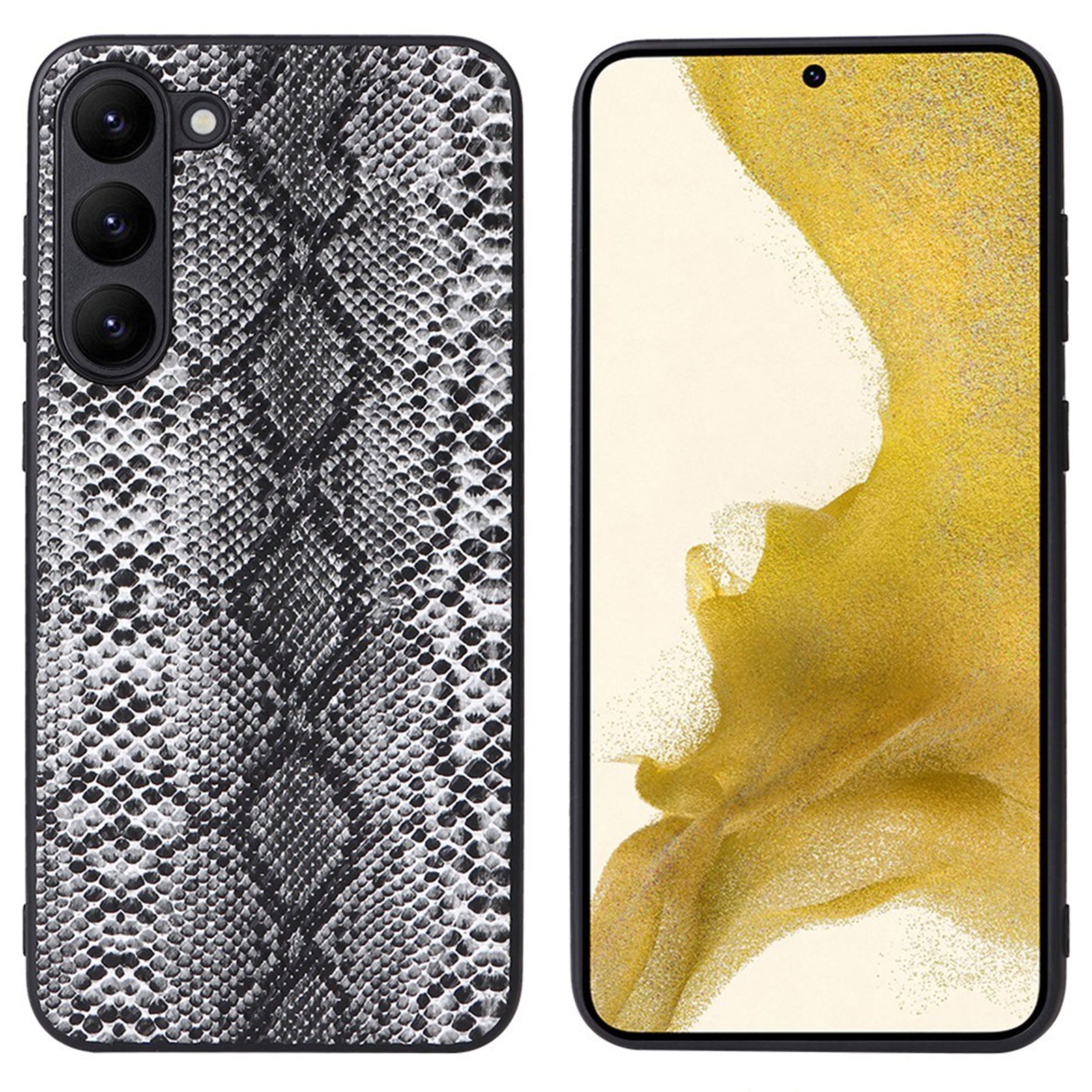 For Samsung Galaxy S23 Textured PU Leather Hybrid Slim Case Soft TPU Hard PC Protective Phone COVER with Ultra Fibrillar Lining
