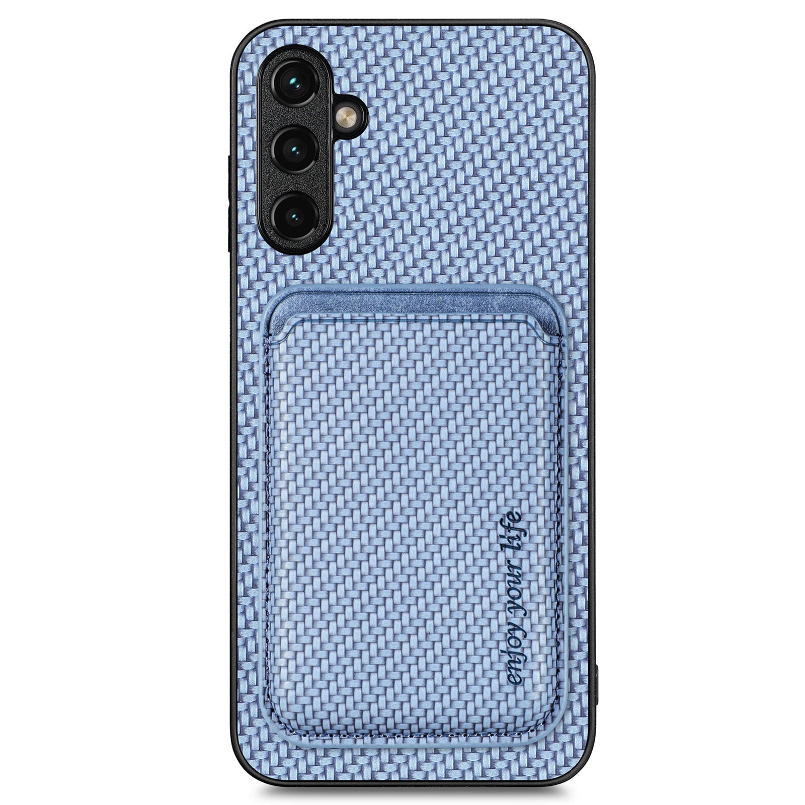 For Samsung Galaxy A14 5G A14 4G Detachable Magnetic Phone Case Carbon Fiber Texture Anti-scratch Phone Cover with Card Holder