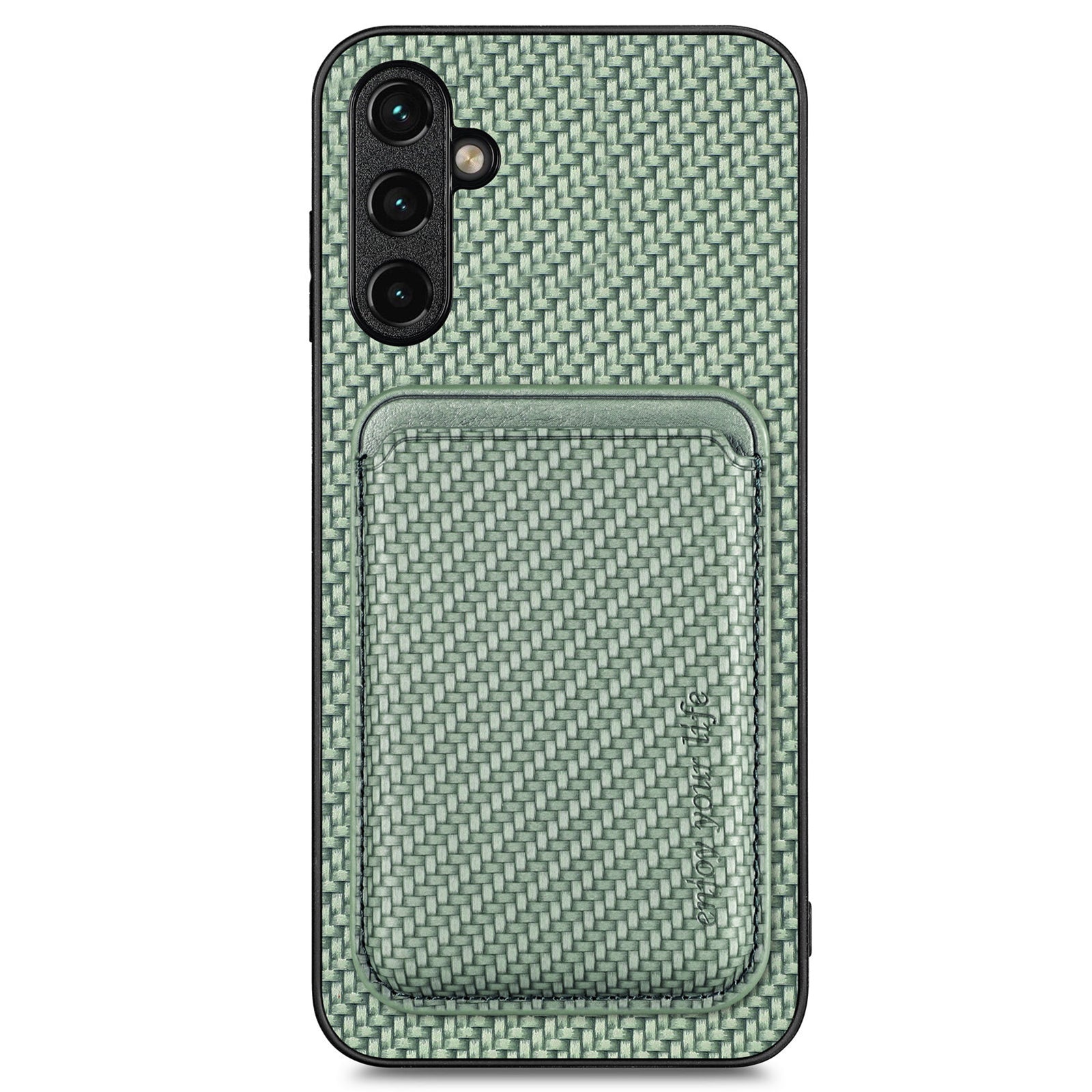 For Samsung Galaxy A14 5G A14 4G Detachable Magnetic Phone Case Carbon Fiber Texture Anti-scratch Phone Cover with Card Holder