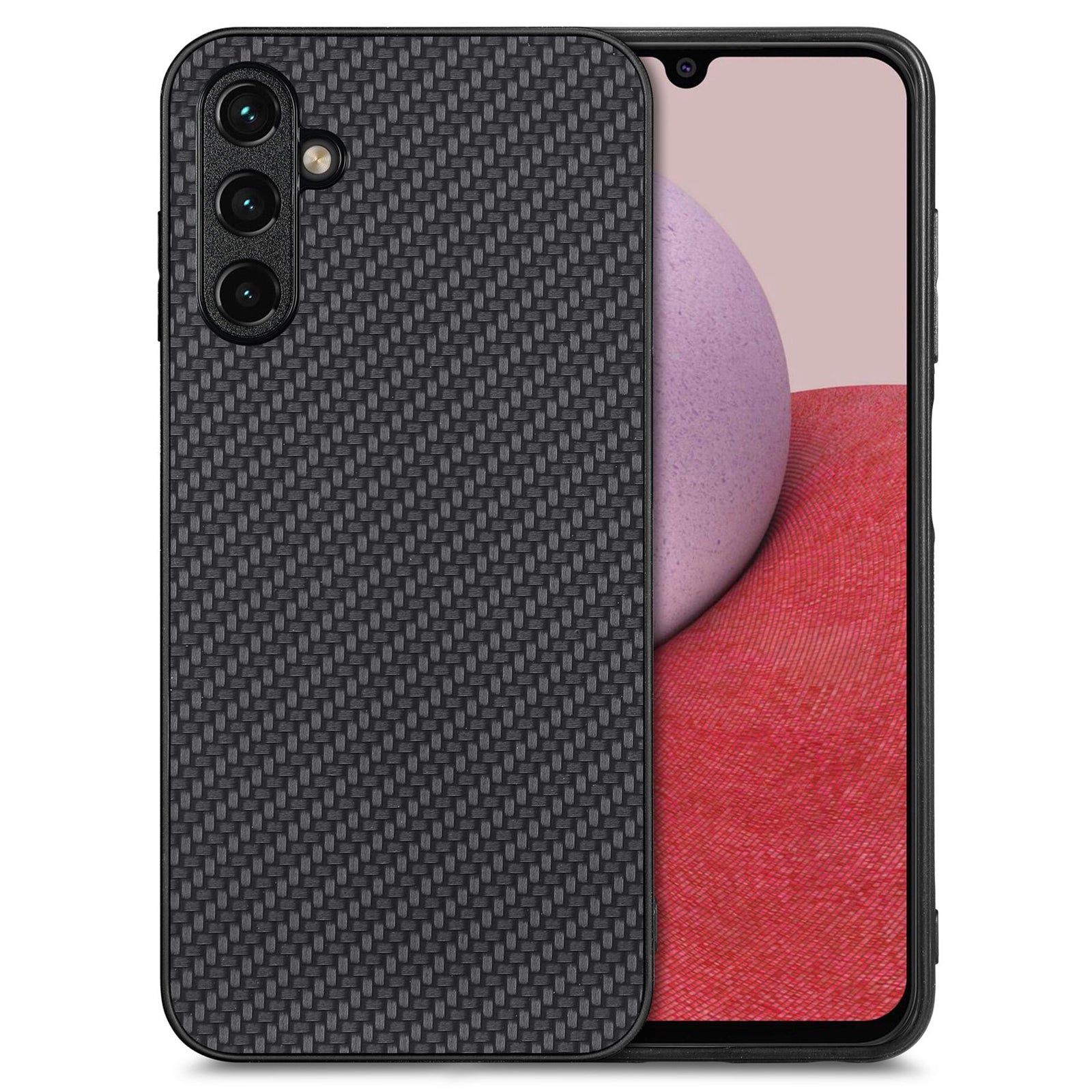 Anti-scratch Phone Case For Samsung Galaxy A14 5G A14 4G Carbon Fiber Texture PU Leather Coated Soft TPU Anti-fall Phone Cover