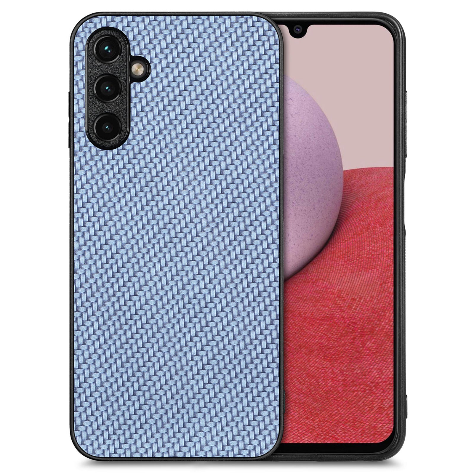 Anti-scratch Phone Case For Samsung Galaxy A14 5G A14 4G Carbon Fiber Texture PU Leather Coated Soft TPU Anti-fall Phone Cover