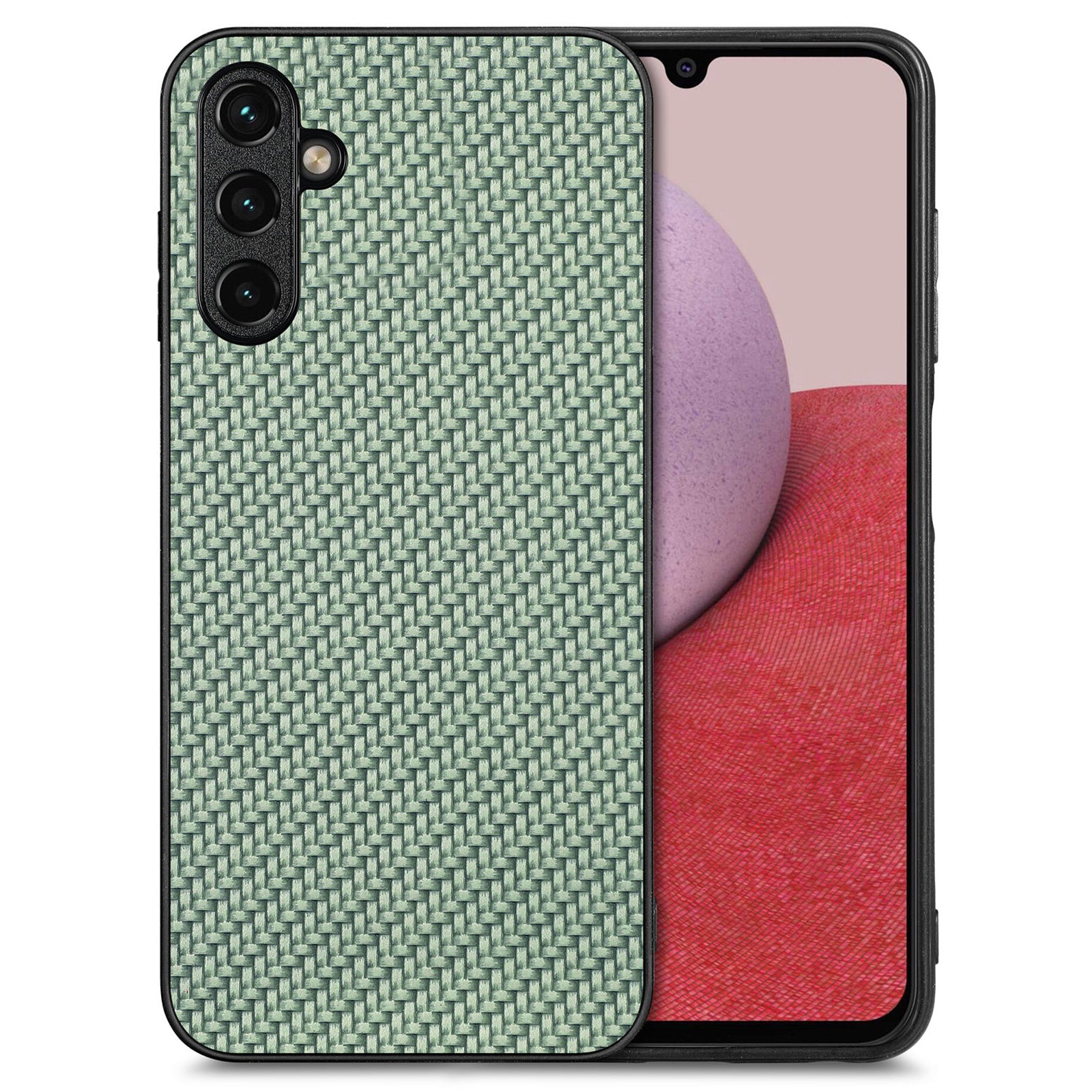 Anti-scratch Phone Case For Samsung Galaxy A14 5G A14 4G Carbon Fiber Texture PU Leather Coated Soft TPU Anti-fall Phone Cover