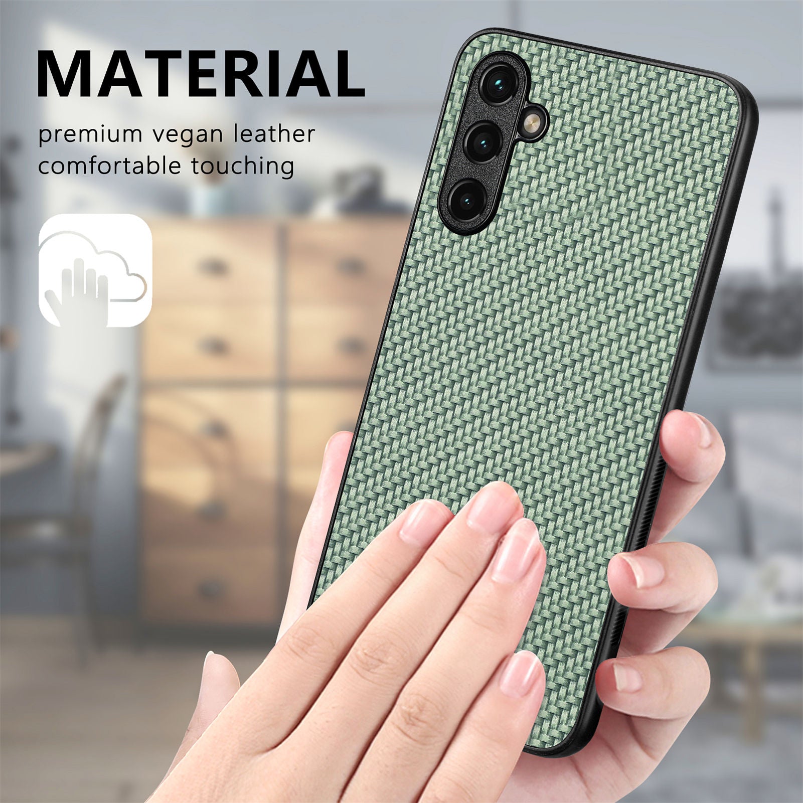 Anti-scratch Phone Case For Samsung Galaxy A14 5G A14 4G Carbon Fiber Texture PU Leather Coated Soft TPU Anti-fall Phone Cover
