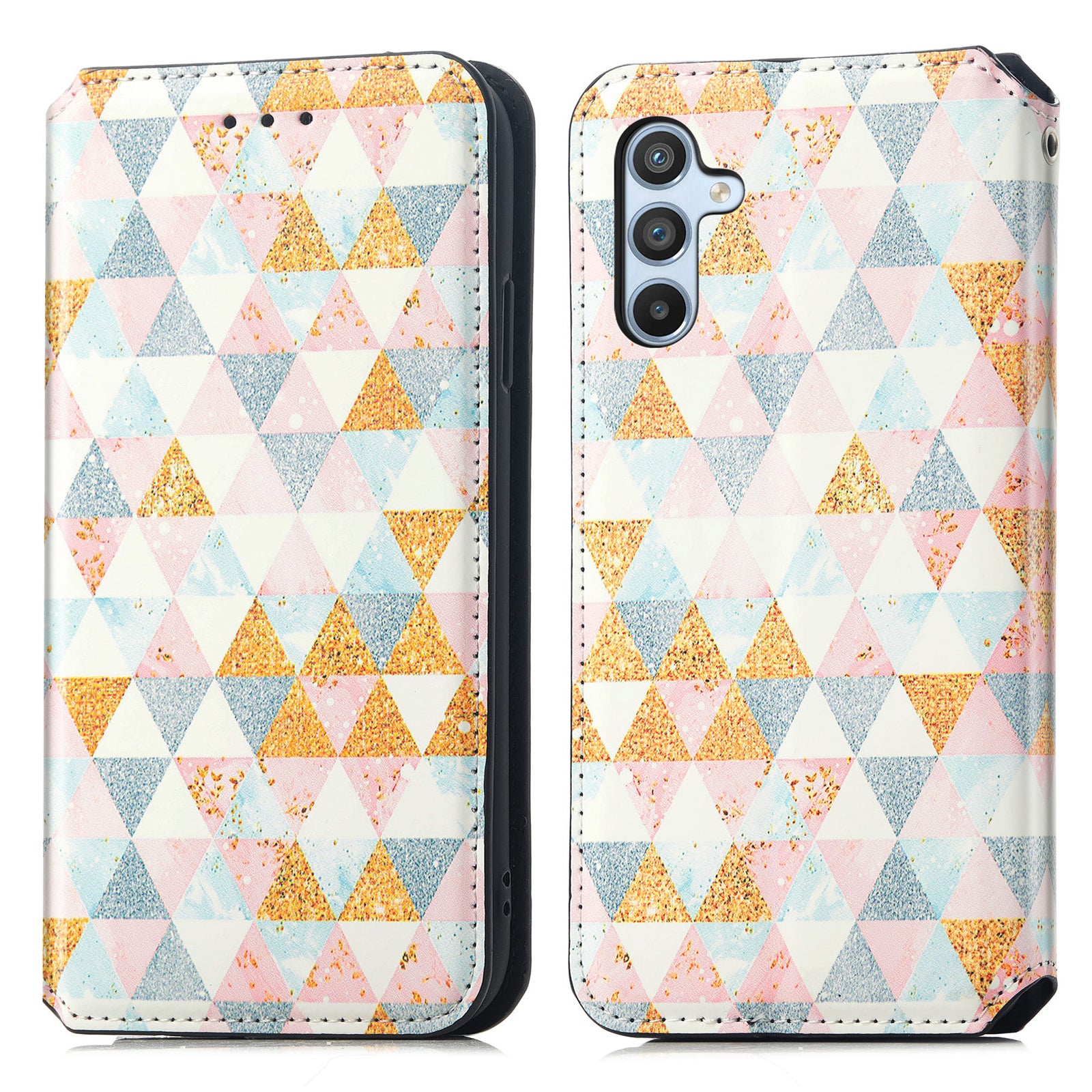 CASENEO 001-serien til Samsung Galaxy A14 5G A14 4G Anti-ridse PU-læder RFID-blokerende tegnebog Etui Mønster Udskrivning Magnetisk Absorptionsstand Telefoncover