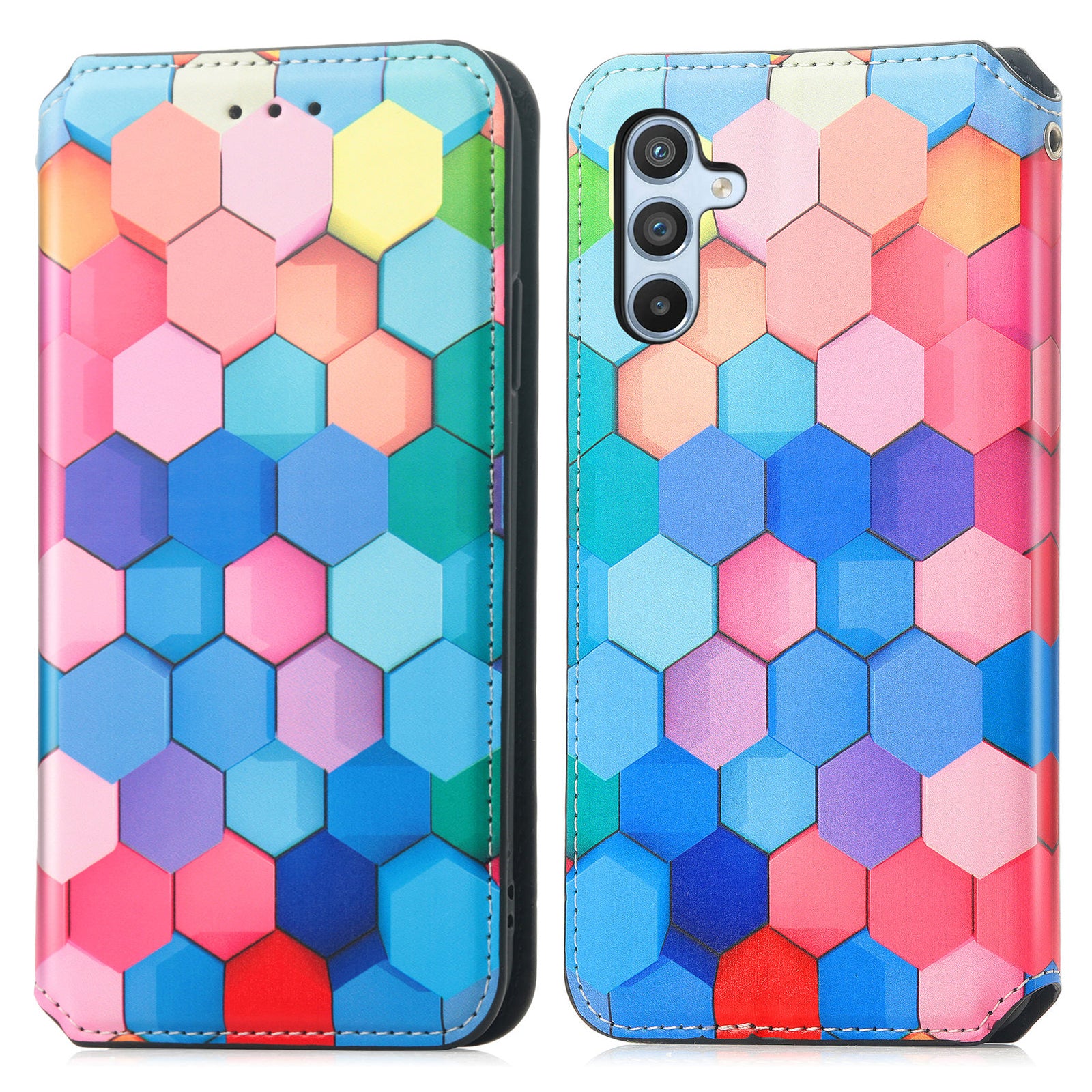 CASENEO 001-serien til Samsung Galaxy A14 5G A14 4G Anti-ridse PU-læder RFID-blokerende tegnebog Etui Mønster Udskrivning Magnetisk Absorptionsstand Telefoncover