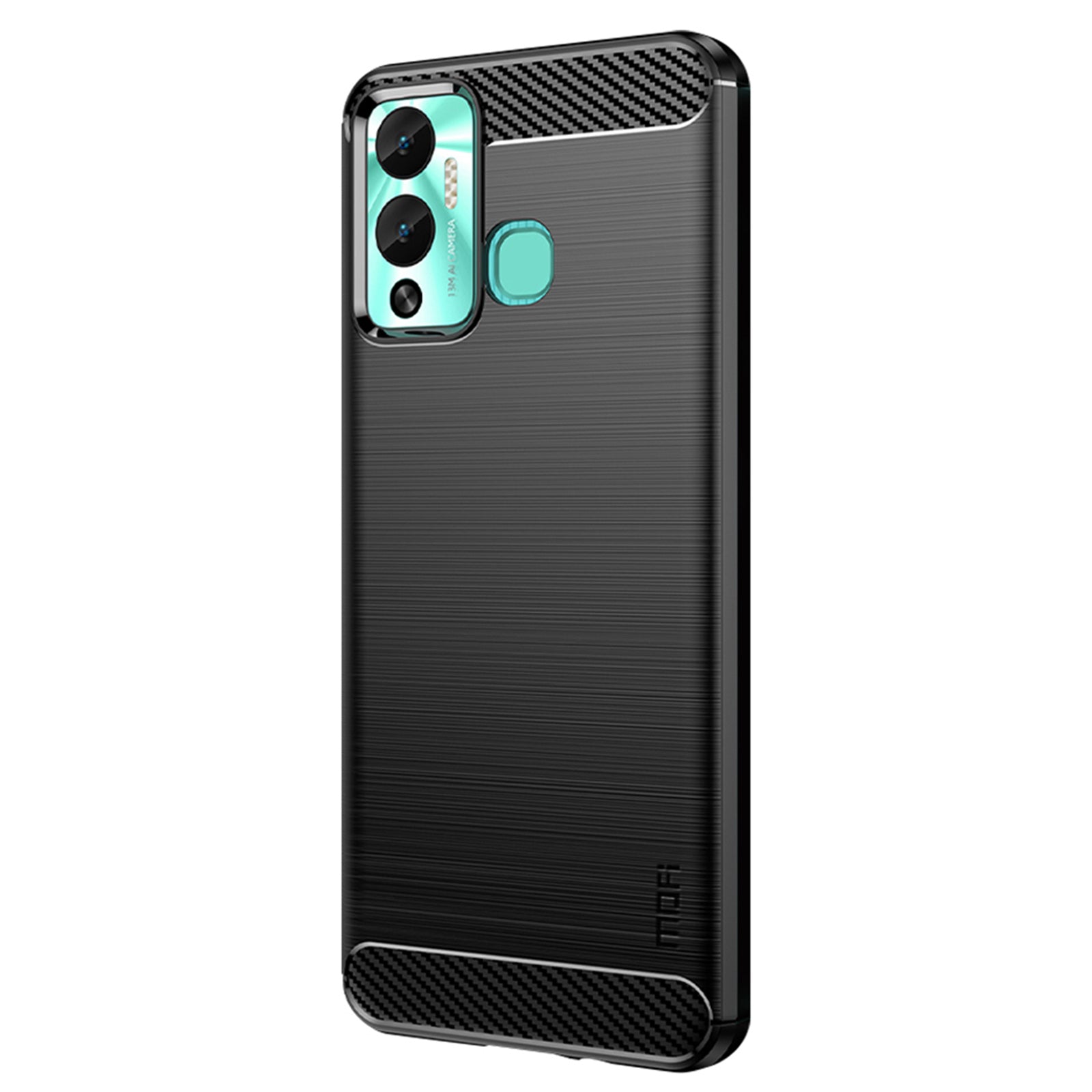 MOFI JK TPU Series-1 Smartphone Case for Infinix Hot 12 Play 4G Hot 12 Play NFC 4G Carbon Fiber Brushed TPU Anti-scratch Protective Phone Back Cover