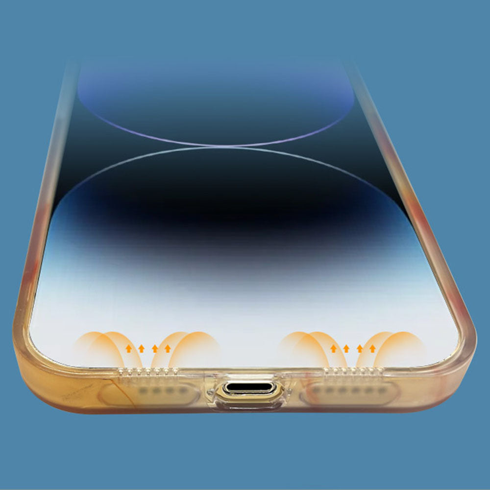 For iPhone 14 Pro Shockproof Ink Painting Skin-touch Translucent TPU Back Case Compatible with MagSafe