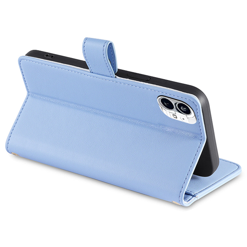 For Nothing phone (1) 5G kapsa na zip proti poškrábání PU kožený stojánek Pouzdro Sloty na karty Flipový kryt telefonu s popruhem na zápěstí a popruhem přes rameno