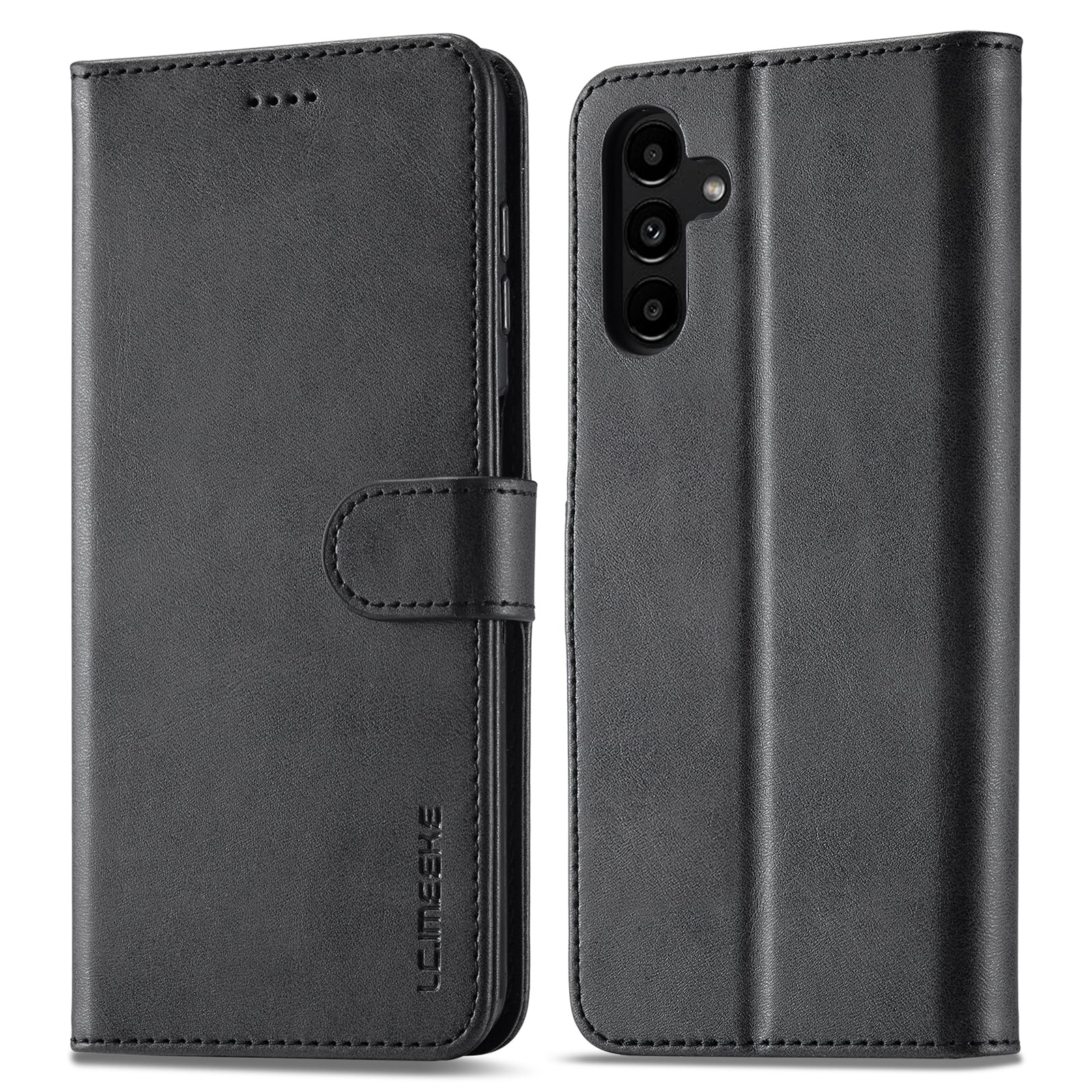 LC.IMEEKE For Samsung Galaxy A34 5G Calf Texture Case Wallet Stand Design Magnetic Clasp Leather Phone Cover