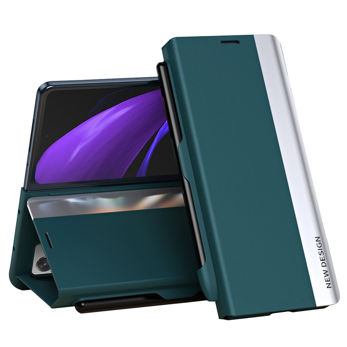 Had PC Phone Case for Samsung Galaxy Z Fold2 5G Fall Resistant Protective Cover Shockproof Stand Case with Pen Pen Slot
