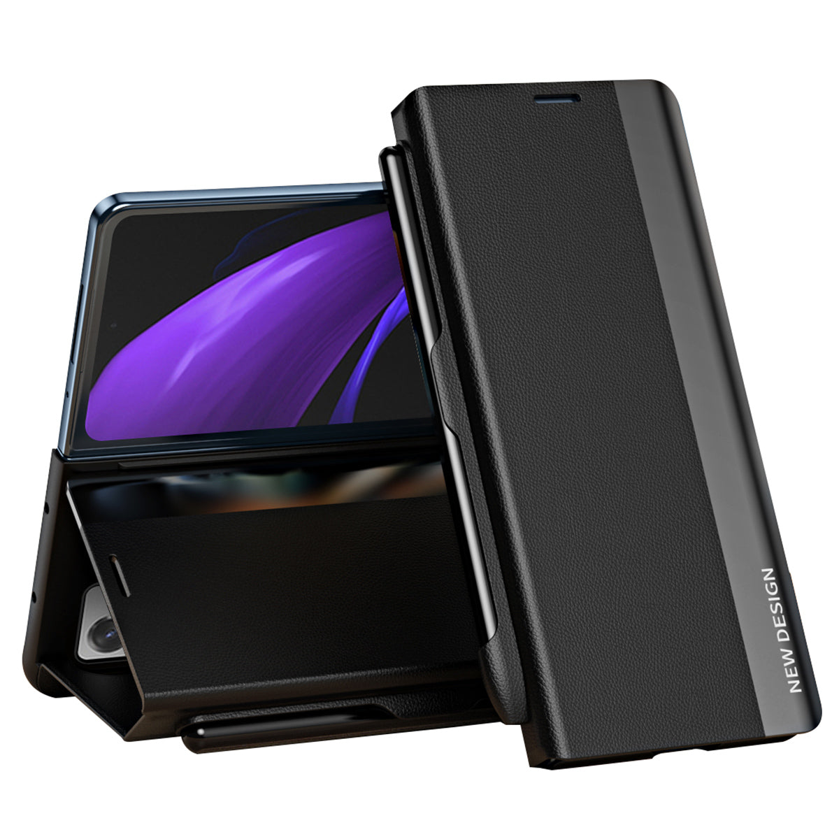 Pouzdro na PC telefon pro Samsung Galaxy Z Fold2 5G Ochranný kryt odolný proti pádu a nárazuvzdorný stojan se slotem pro pero