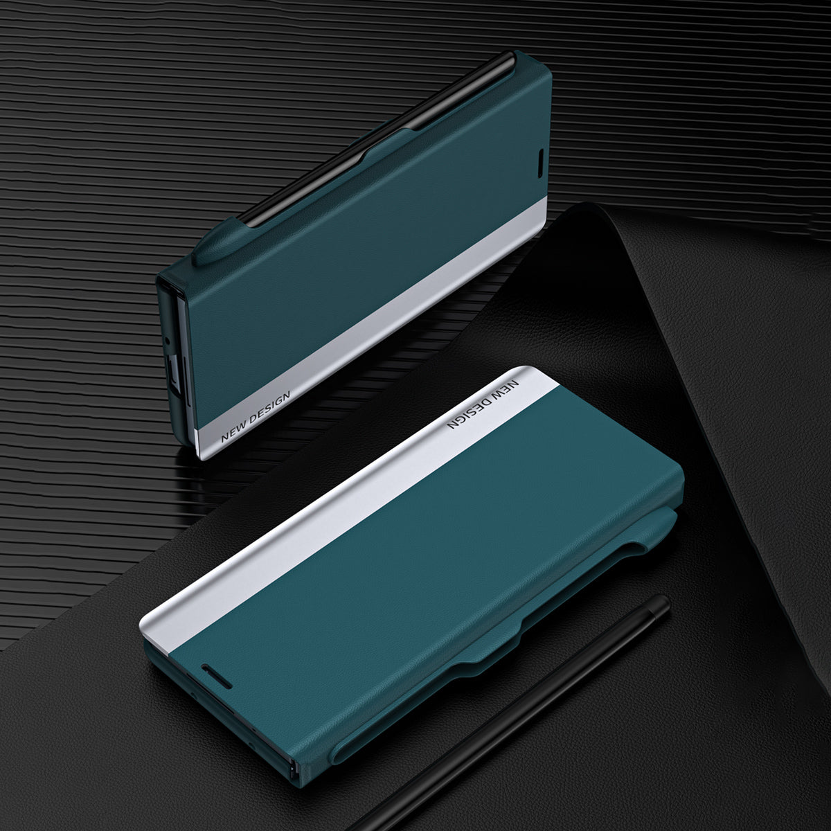 Pouzdro na PC telefon pro Samsung Galaxy Z Fold2 5G Ochranný kryt odolný proti pádu a nárazuvzdorný stojan se slotem pro pero