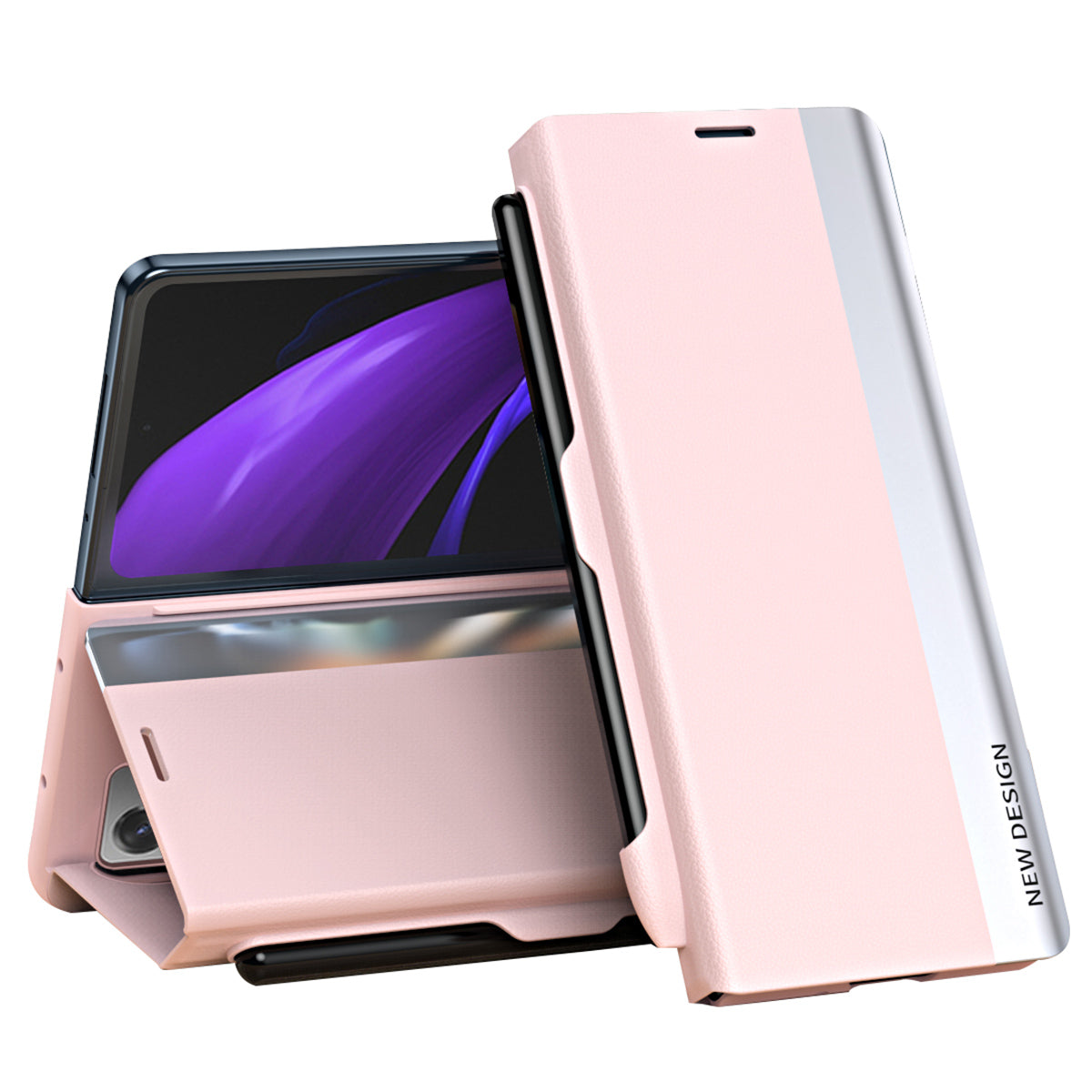 Pouzdro na PC telefon pro Samsung Galaxy Z Fold2 5G Ochranný kryt odolný proti pádu a nárazuvzdorný stojan se slotem pro pero