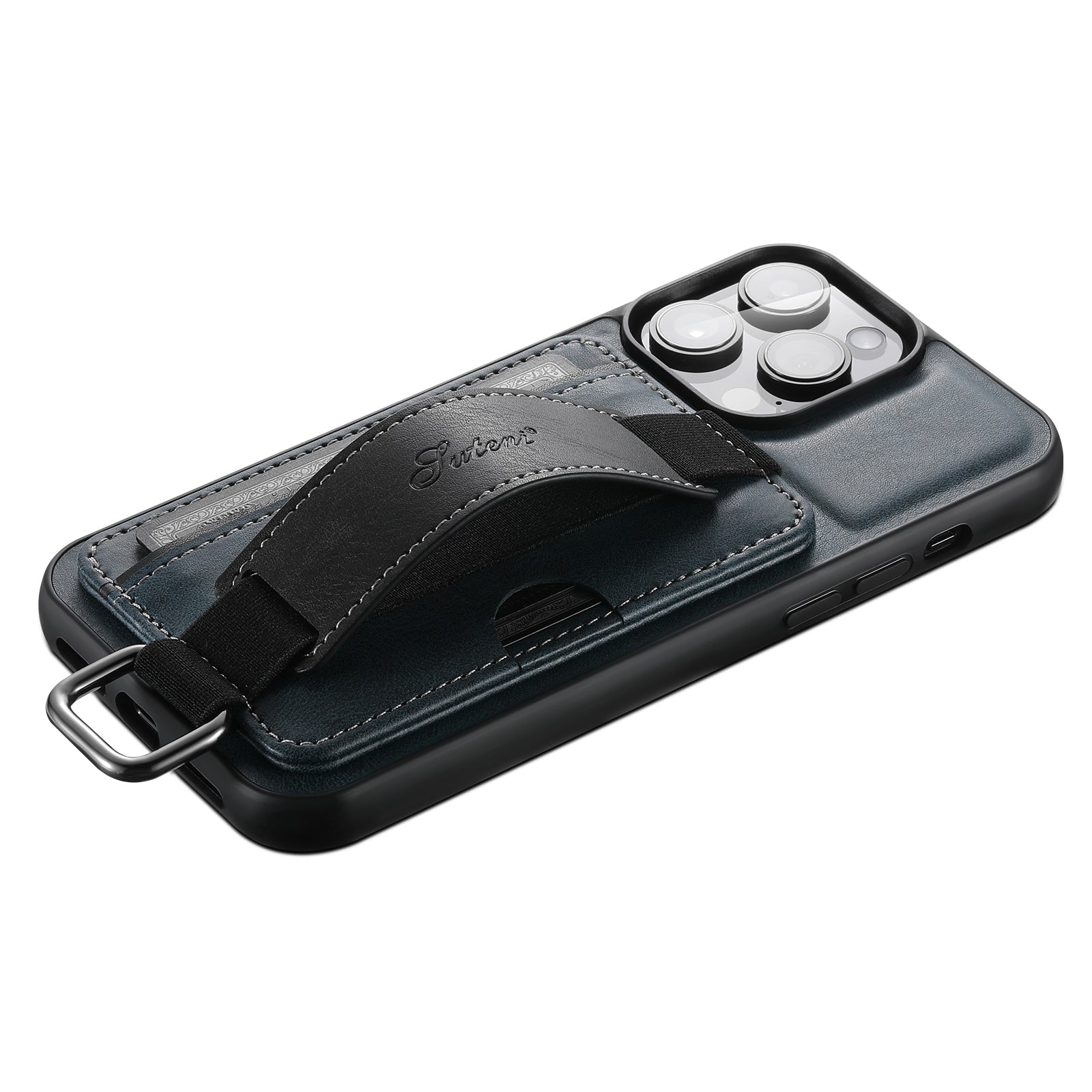 SUTENI H13 For iPhone 13 Pro Max 6.7 inch Card Slot Band Loop Holder Kickstand PU Leather Coated TPU Protective Phone Cover