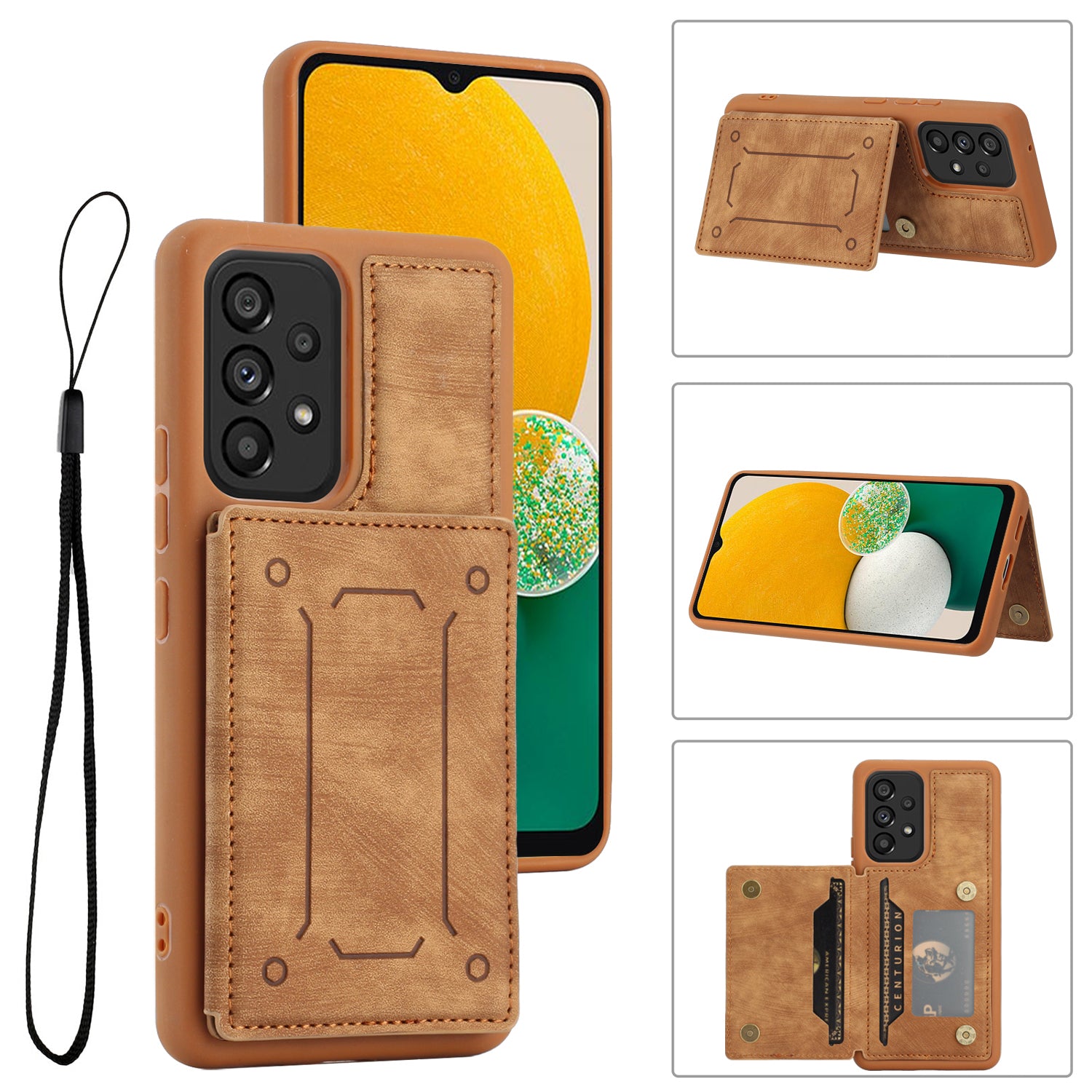 Pro Samsung Galaxy A13 4G A13 5G A04s 4G (164,7 x 76,7 x 9,1 mm) A04 4G (164,4 x 76,3 x 9,1 mm) M13 5G PU kožené pouzdro na telefon TPU s dvojitým držákem karet magnetický kryt