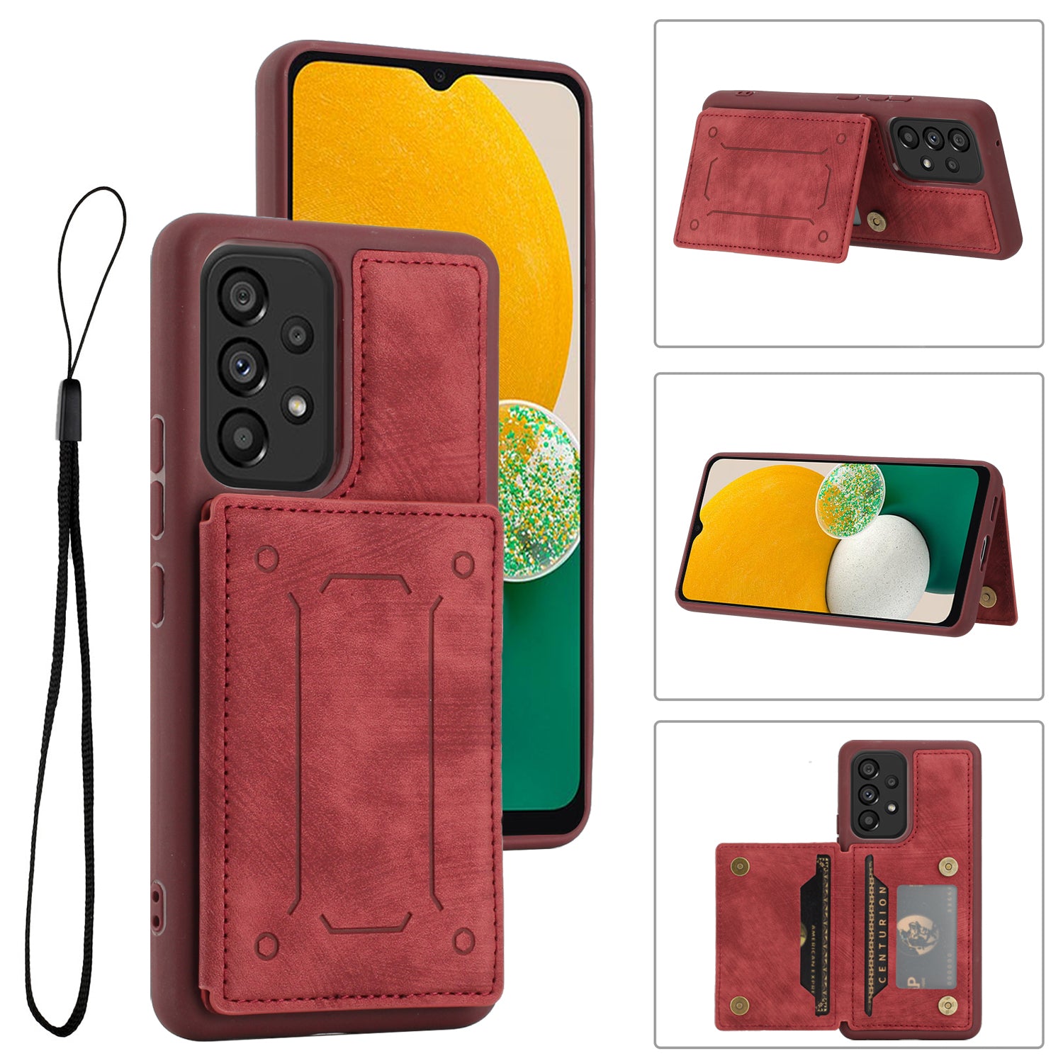 Pro Samsung Galaxy A13 4G A13 5G A04s 4G (164,7 x 76,7 x 9,1 mm) A04 4G (164,4 x 76,3 x 9,1 mm) M13 5G PU kožené pouzdro na telefon TPU s dvojitým držákem karet magnetický kryt