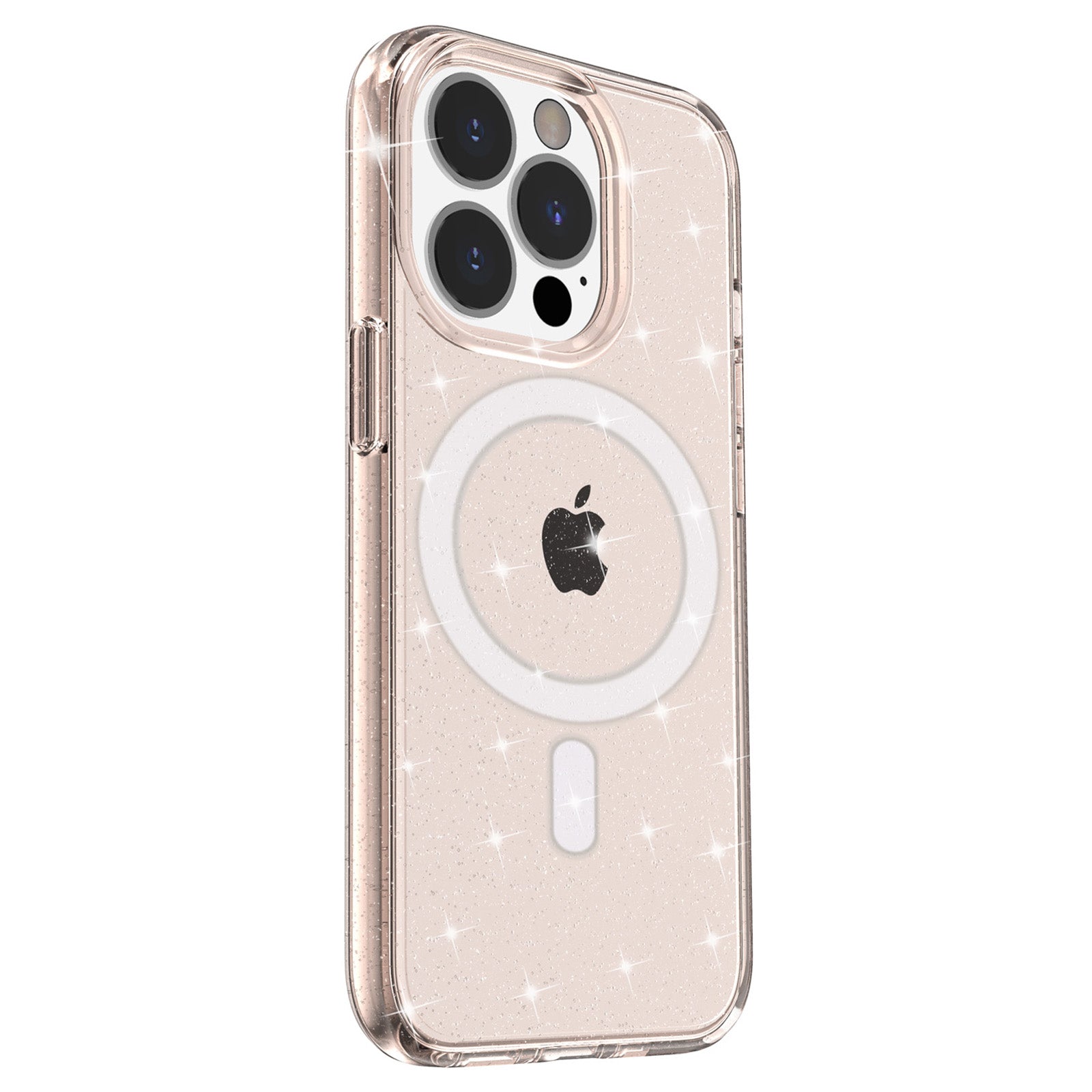 Magnetic Phone Case for iPhone 13 Pro Max 6.7 inch Glittery Powder Hard PC Soft TPU Shockproof Cover Compatible with MagSafe