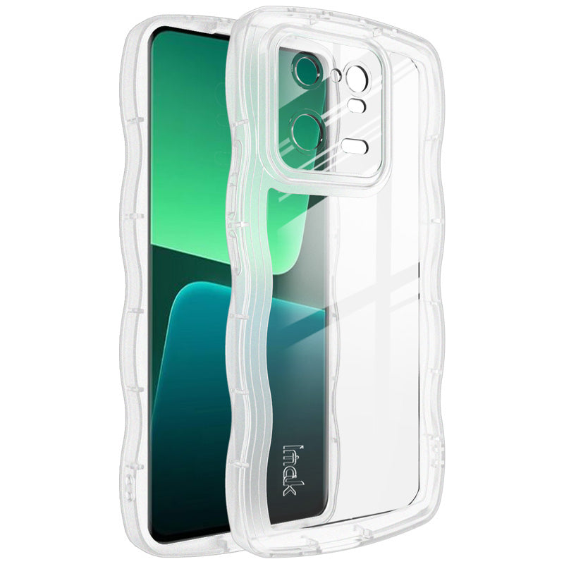 IMAK UX-8 Series For Xiaomi 13 Pro 5G Wavy Shape Shockproof Case Soft TPU Clear Anti-Drop Protective Cover