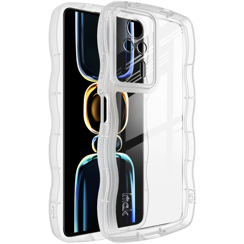 IMAK UX-8 Series For Xiaomi Redmi K60E 5G Wavy Shape Edge Phone Cover Shockproof Case Soft TPU Clear Anti-Scratch Protective Shell