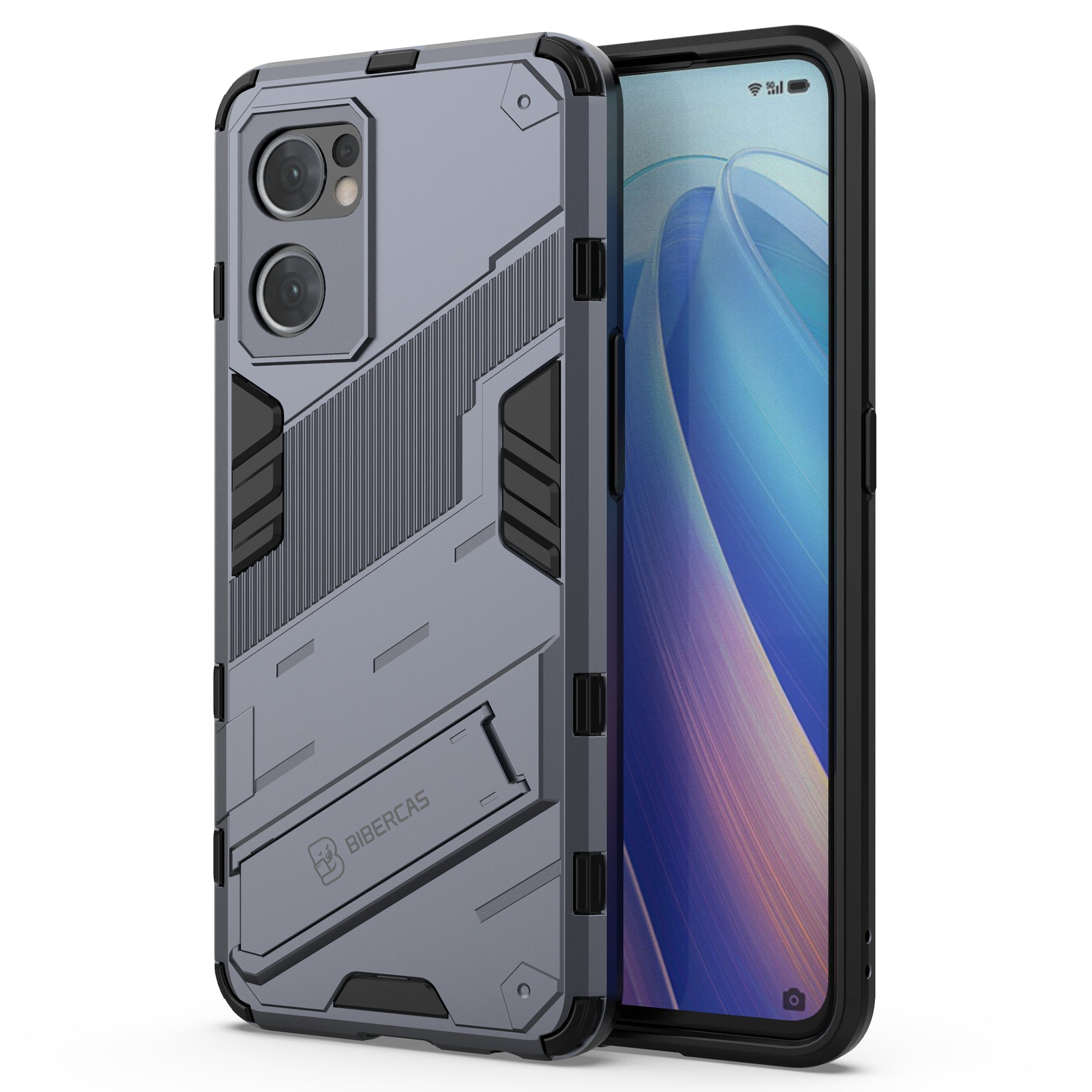 Pro Oppo Reno7 5G (Global) Find X5 Lite Nárazuvzdorné pouzdro na telefon Kickstand Dvouvrstvý design Měkký TPU pevný zadní kryt PC telefonu