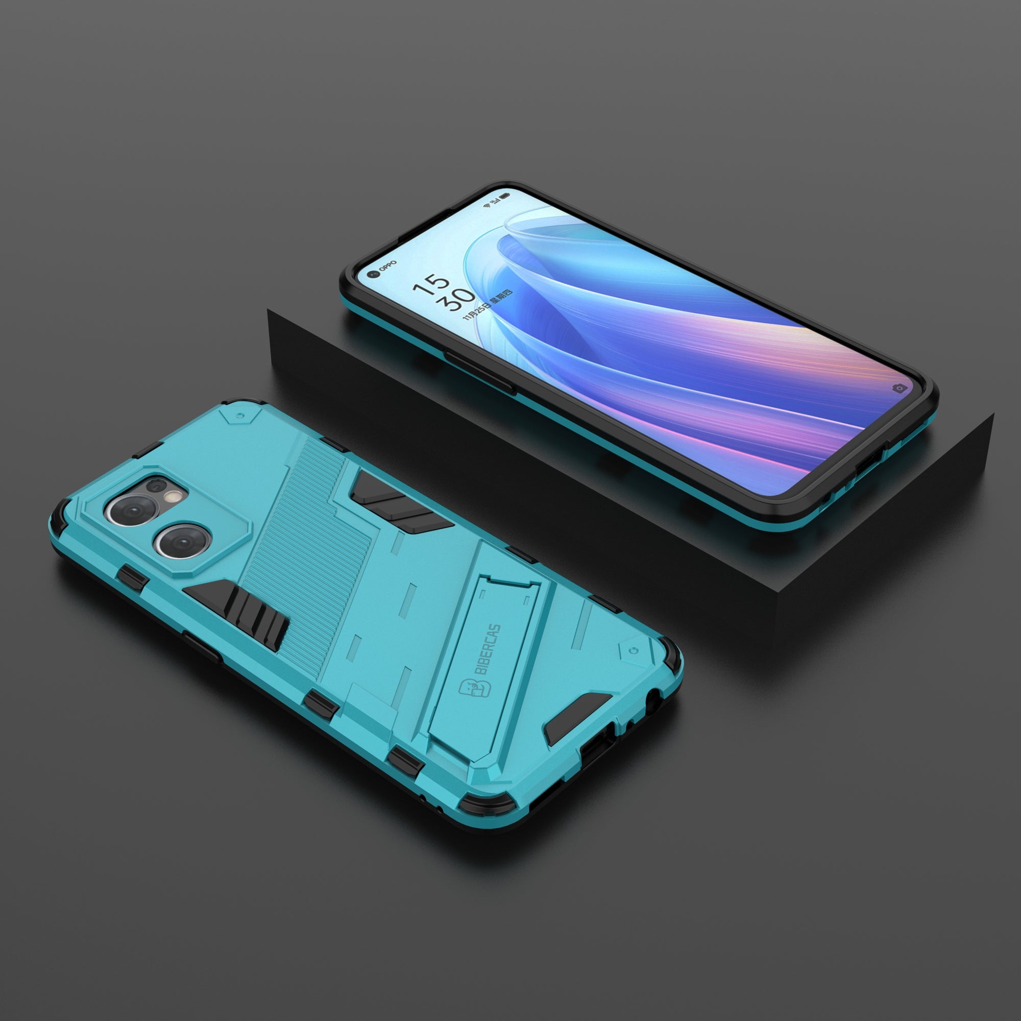 Pro Oppo Reno7 5G (Global) Find X5 Lite Nárazuvzdorné pouzdro na telefon Kickstand Dvouvrstvý design Měkký TPU pevný zadní kryt PC telefonu