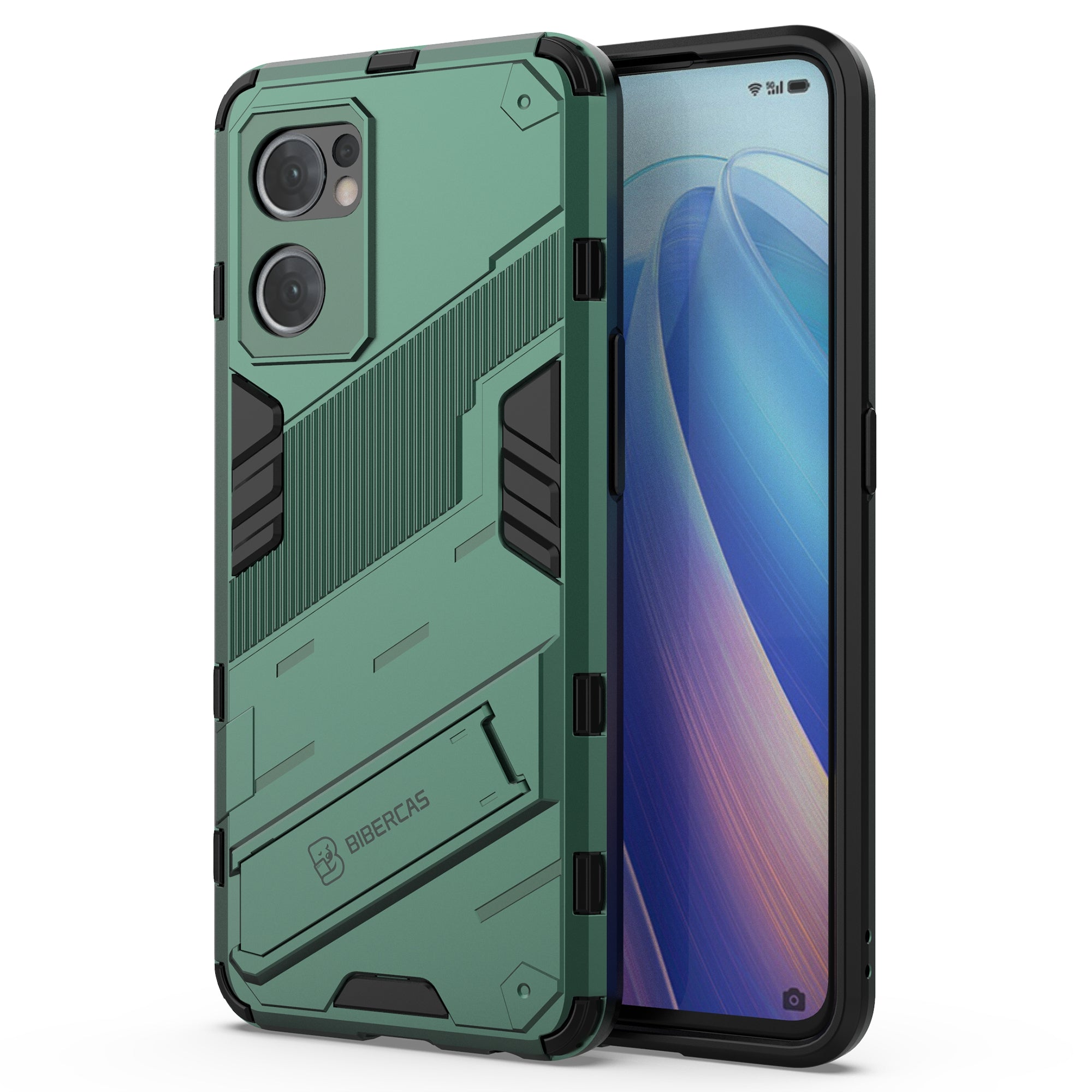 Pro Oppo Reno7 5G (Global) Find X5 Lite Nárazuvzdorné pouzdro na telefon Kickstand Dvouvrstvý design Měkký TPU pevný zadní kryt PC telefonu