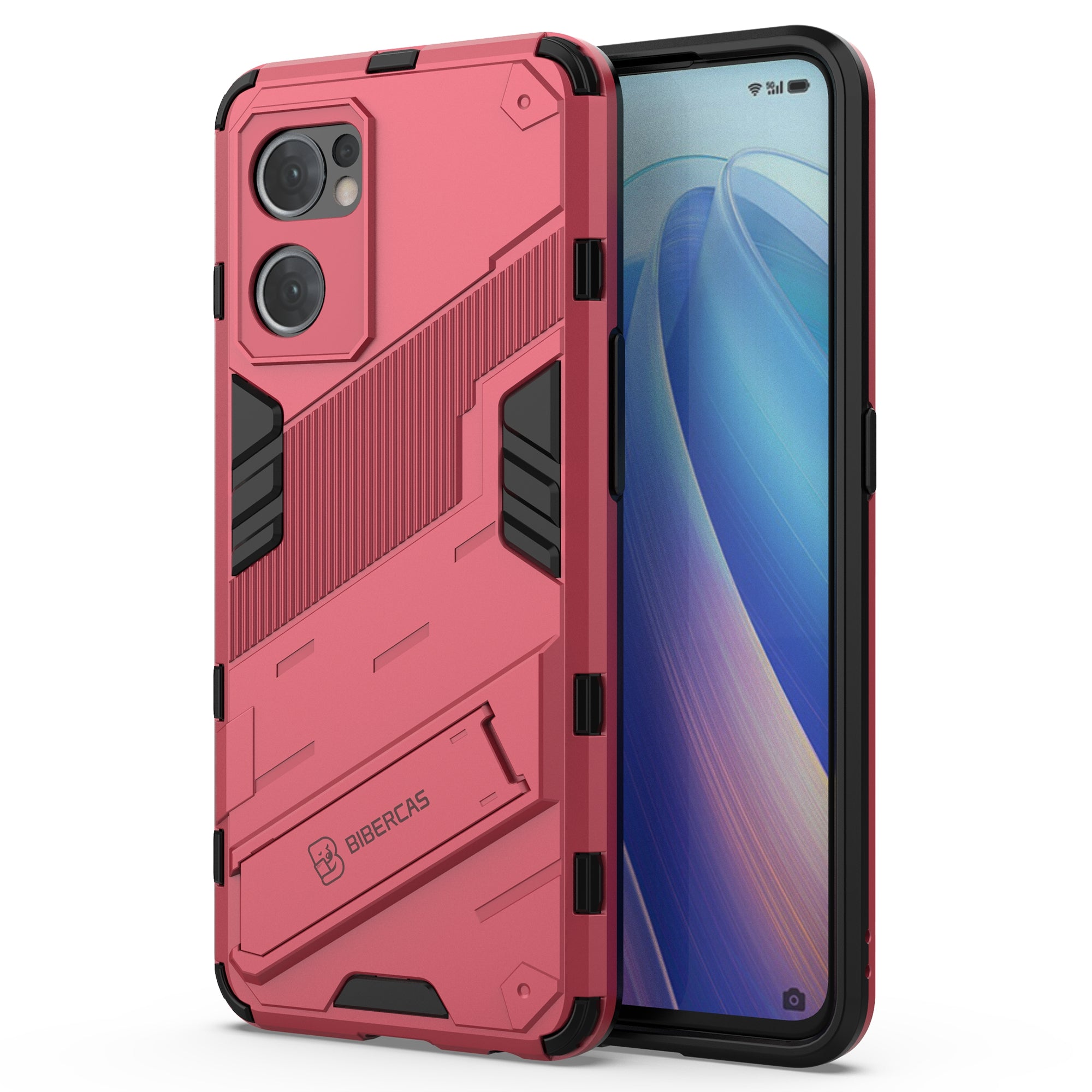 Pro Oppo Reno7 5G (Global) Find X5 Lite Nárazuvzdorné pouzdro na telefon Kickstand Dvouvrstvý design Měkký TPU pevný zadní kryt PC telefonu