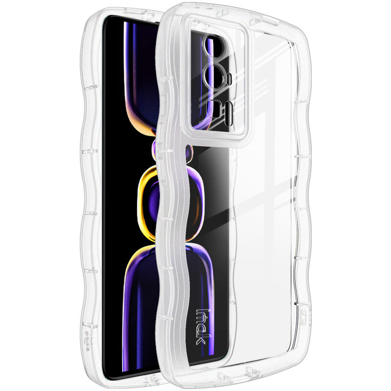 IMAK UX-8 Series For Xiaomi Poco F5 Pro 5G Redmi K60 Pro 5G K60 5G Shockproof Phone Shell Soft TPU Clear Case Cover with Wavy Shape Edge