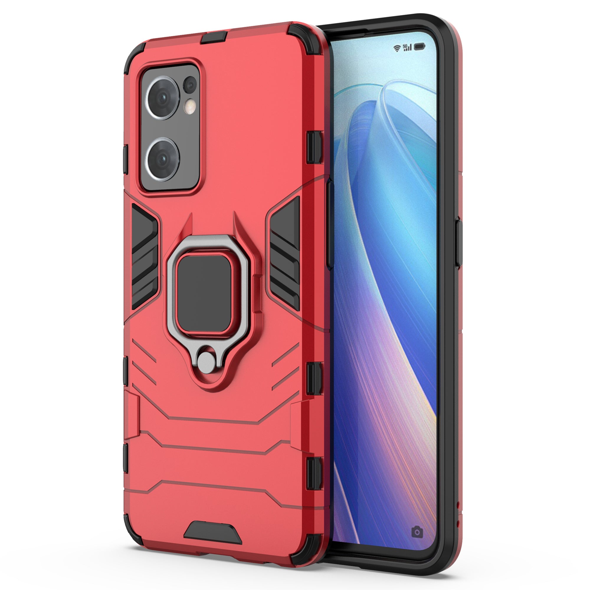 For Oppo Reno7 5G (Global) Find X5 Lite Ring Holder Kickstand Phone Case TPU PC Anti-Scratch Protective Cover