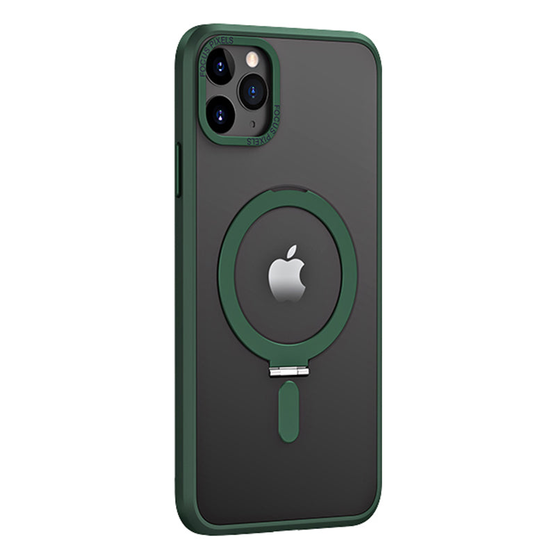 Til iPhone 11 Pro 5,8 tommer Drop Protection Skin-touch telefoncover Kompatibel med MagSafe galvanisering Kameraramme Design PC TPU Kickstand Cover