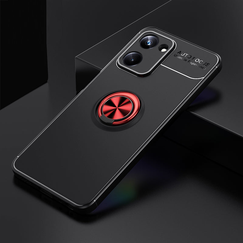 For Realme 10 Pro 5G Shockproof TPU Phone Case Ring Holder Kickstand Anti-drop Phone Back Cover