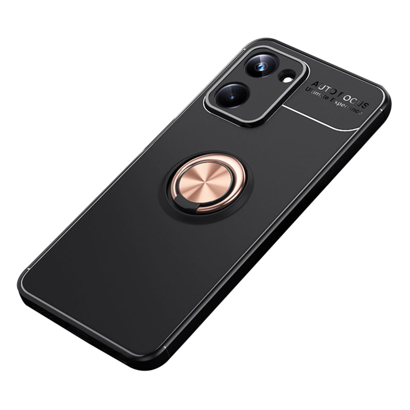 For Realme 10 Pro 5G Shockproof TPU Phone Case Ring Holder Kickstand Anti-drop Phone Back Cover