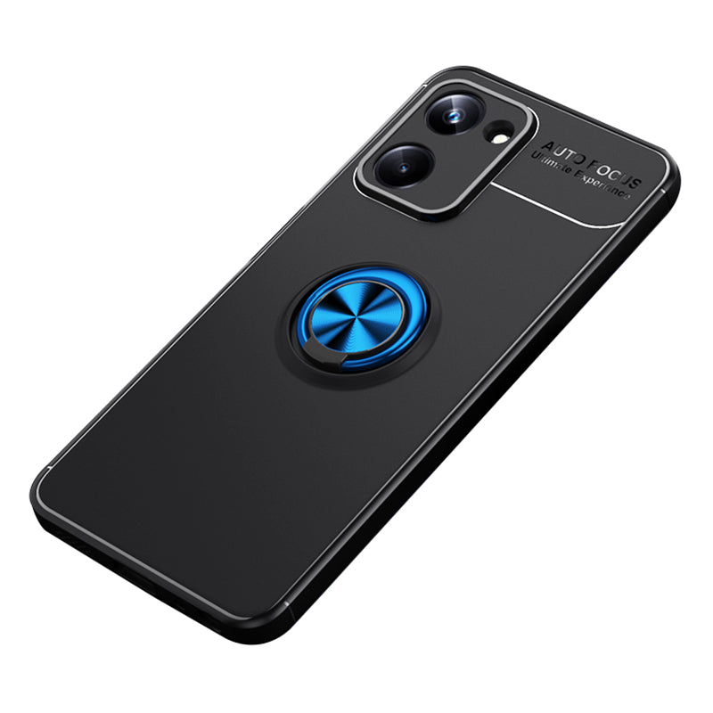 For Realme 10 Pro 5G Shockproof TPU Phone Case Ring Holder Kickstand Anti-drop Phone Back Cover