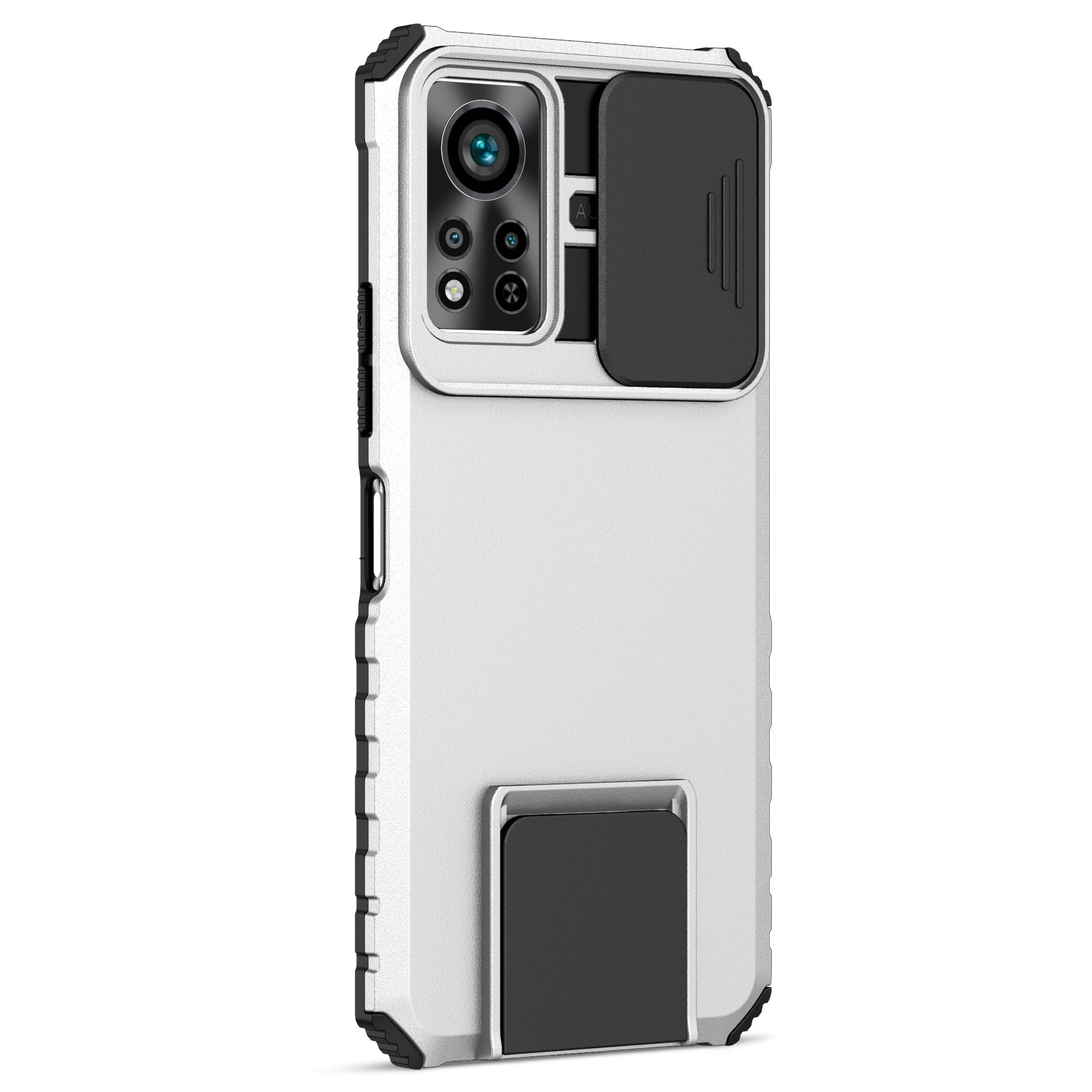 Til Infinix Hot 11s NFC 4G Slide Kamerabeskyttelse Anti-fald Mobiltelefon Shell Kickstand PC TPU Hybrid Cover Telefon Case