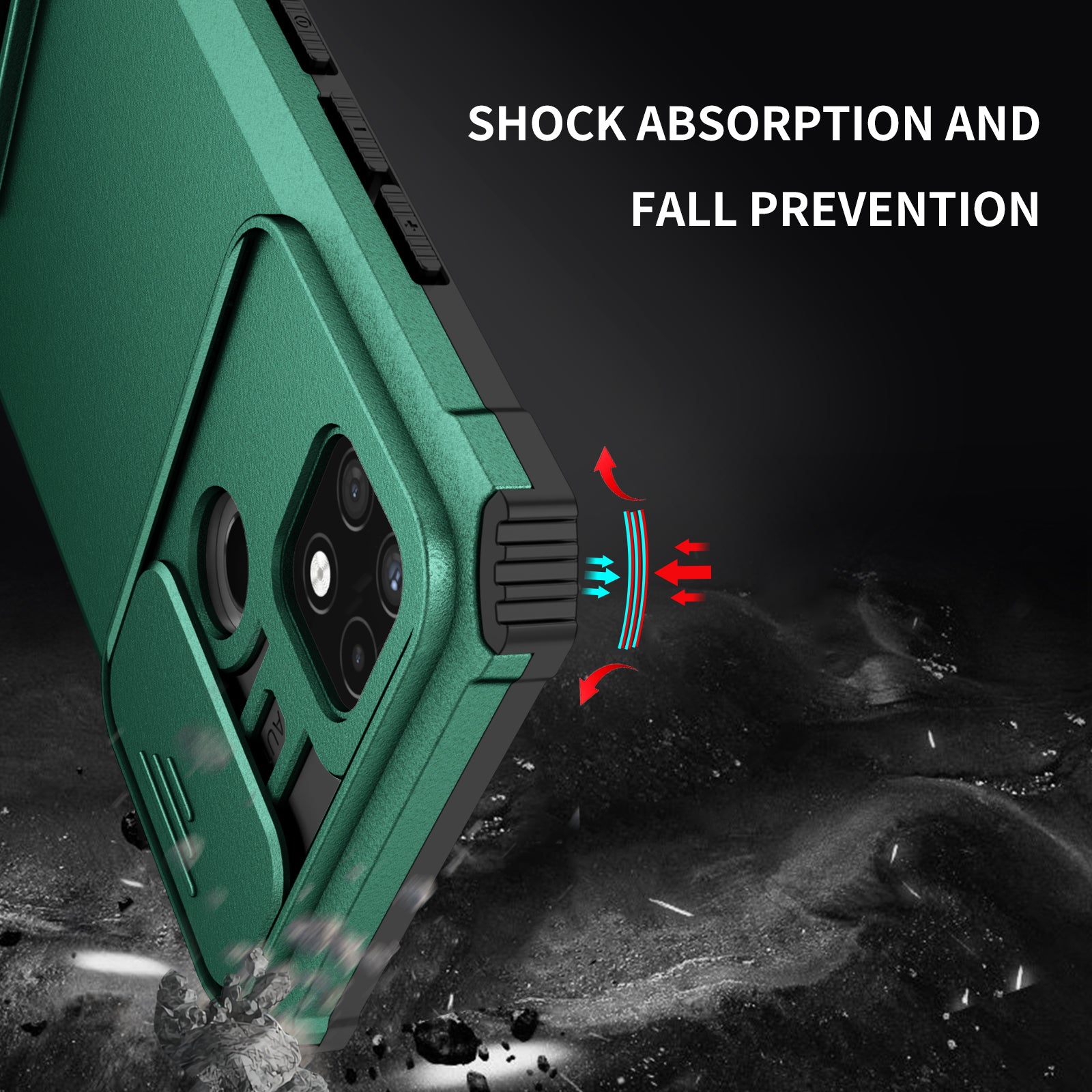 Til Infinix Hot 11s NFC 4G Slide Kamerabeskyttelse Anti-fald Mobiltelefon Shell Kickstand PC TPU Hybrid Cover Telefon Case