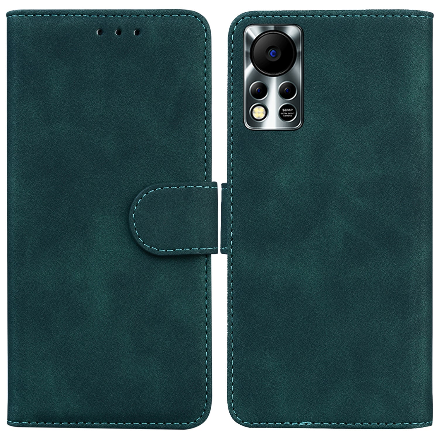 For Infinix Hot 11s NFC 4G X6812B Solid Color PU Leather Case Stand Magnetic Flip Wallet Phone Cover