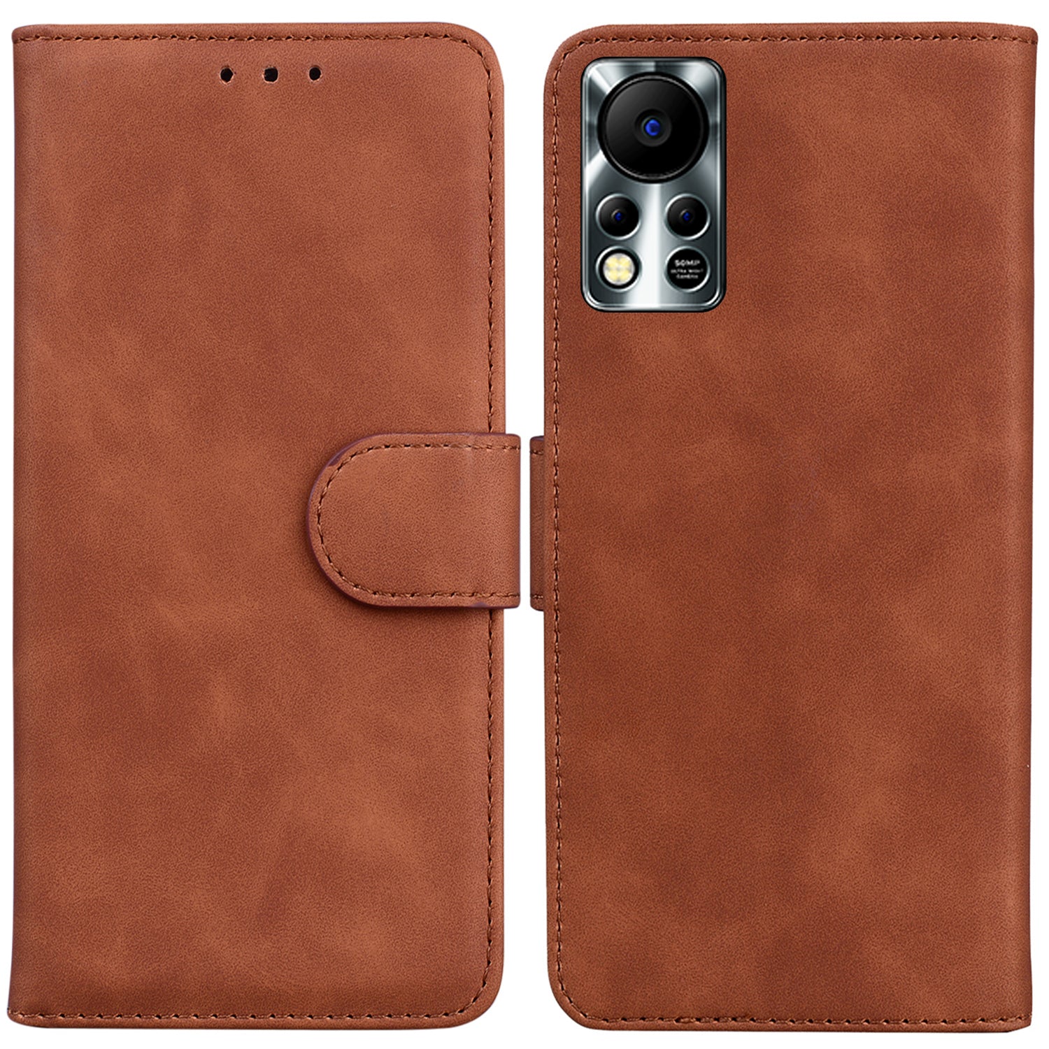 For Infinix Hot 11s NFC 4G X6812B Solid Color PU Leather Case Stand Magnetic Flip Wallet Phone Cover