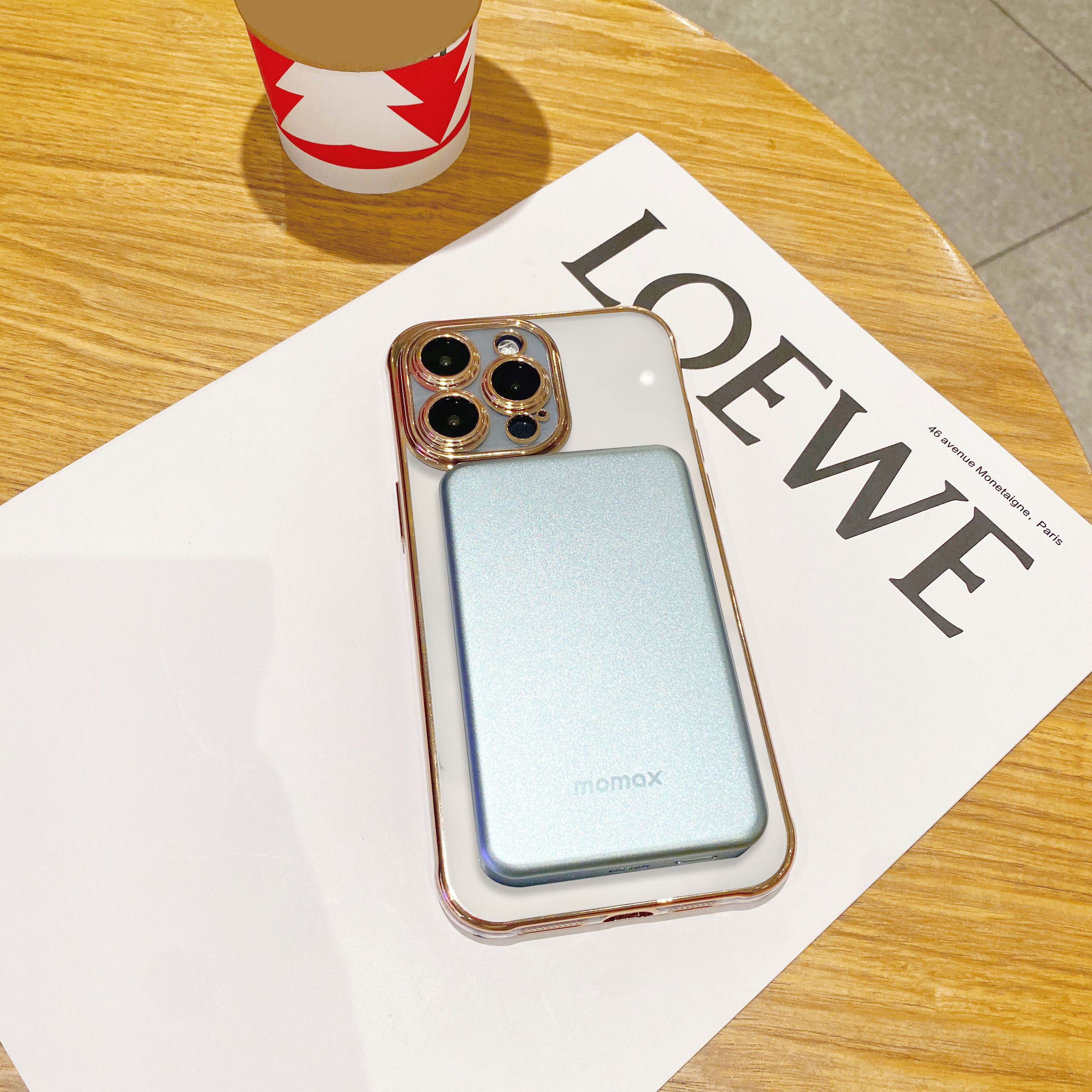 Electroplated Edges Magnetic Case for iPhone 14 Pro Max Compatible with MagSafe Soft TPU Camera Protection Transparent Phone Cover