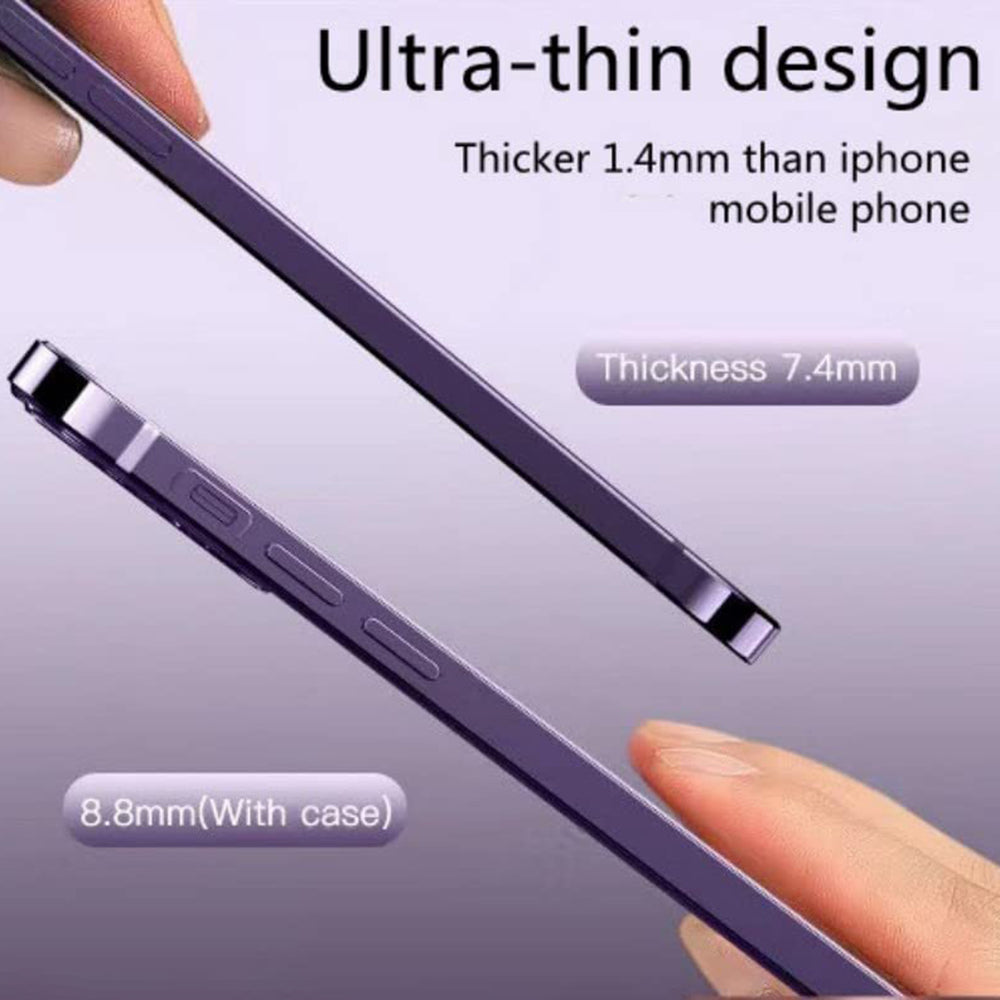 For iPhone 14 Pro Max Anti-drop Magnetic Phone Case Compatible with Magsafe Metal Frame Phone Shell with Tempered Glass Camera Lens Cover